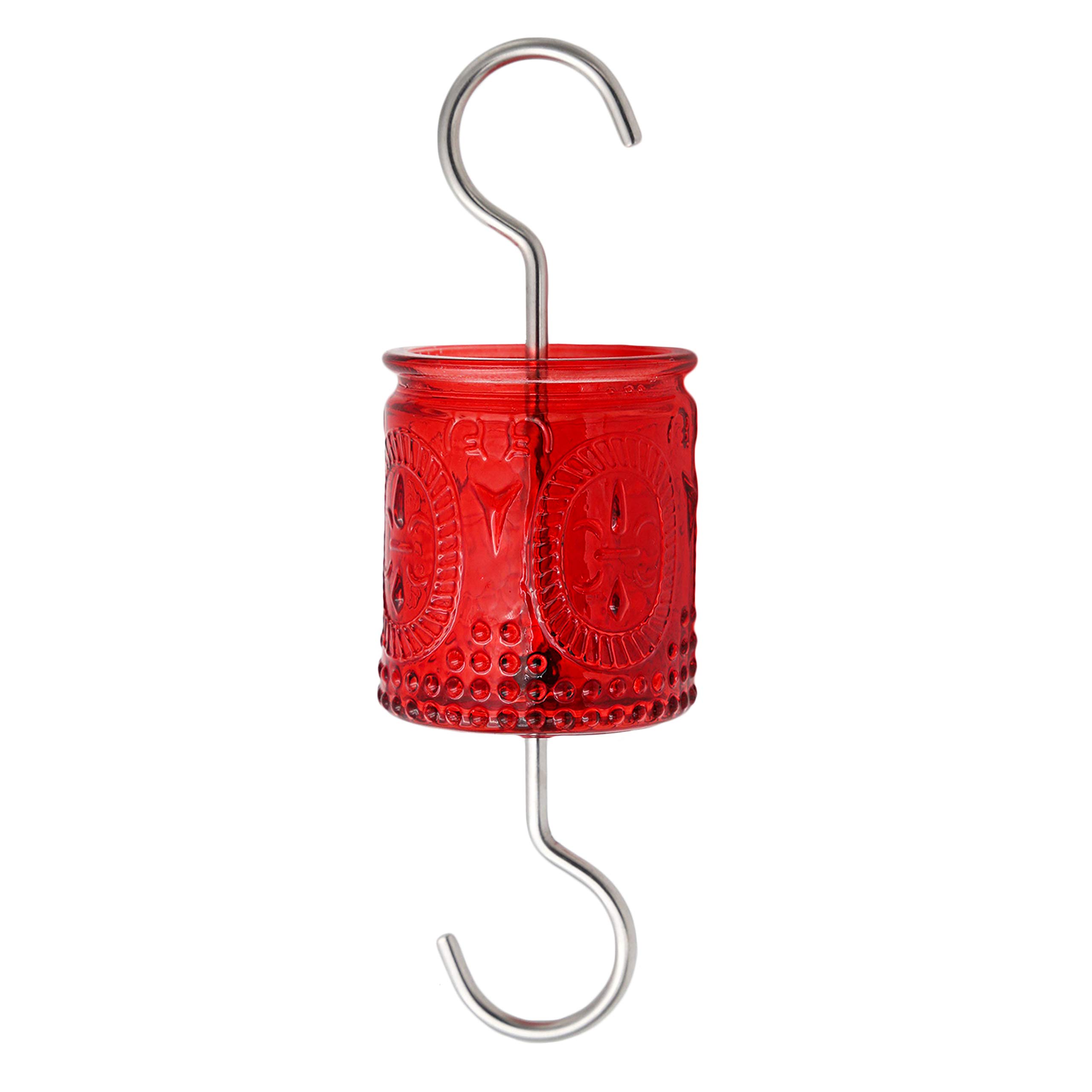 Premium Red Glass Ant Moat for Hummingbird Feeders - Effective Ant Barrier Solution for Outdoor Bird Feeders - Perfect for Garden, Patio, and Backyard Birdwatching