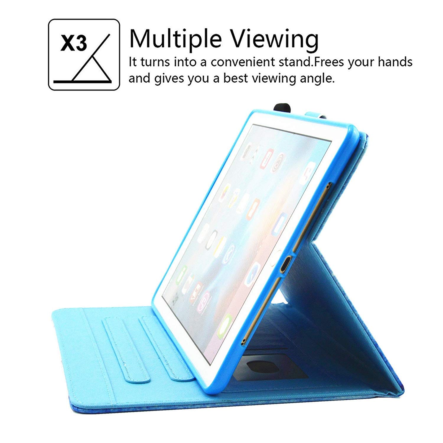 Dteck iPad Air 11'' Case 2024 & iPad Pro 11 Case - Premium PU Leather Smart Folio with Card Slots, Auto Wake/Sleep, Stand & Wallet Protection | Perfect for Work, Travel & Daily Use | Music Panda Design