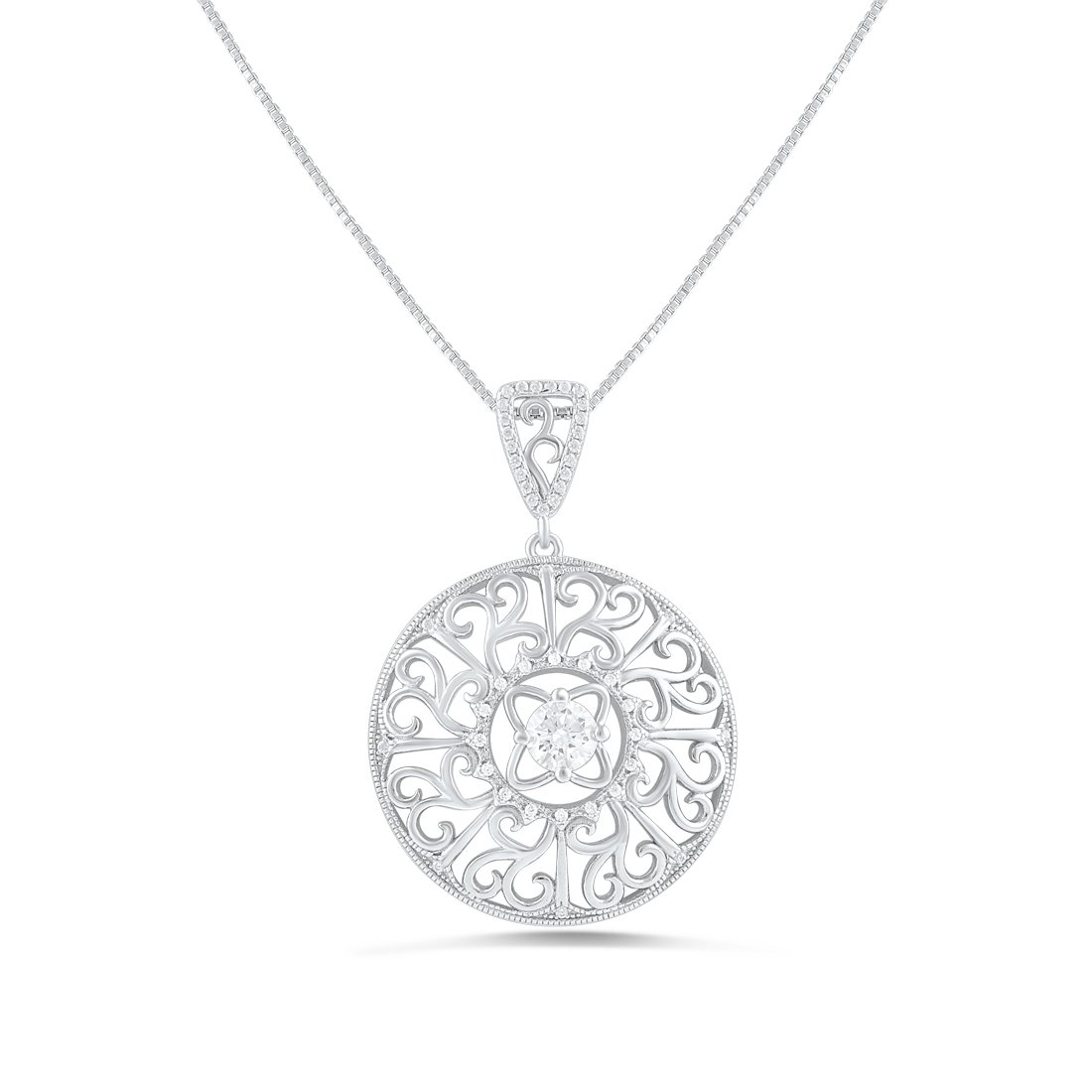 Sterling Silver Cz Statement Necklace for Women | Elegant Party Jewelry