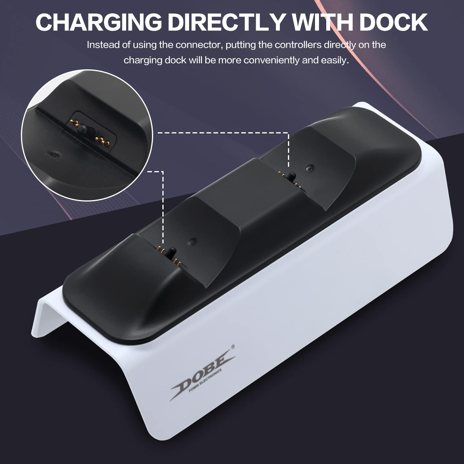 Fast Charging PS5 Controller Charger Station with LED Light & 5V 3A Adapter - DualSense Charging Dock for PlayStation 5 - Perfect for Gaming Sessions & Multiplayer Setups