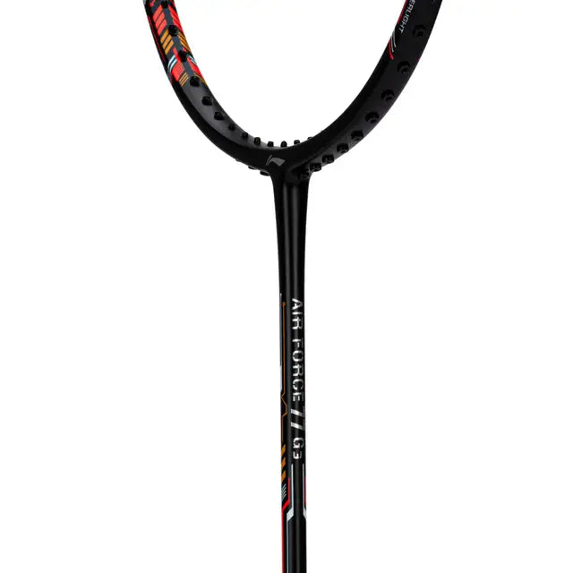 Li Ning Air Force G3 77g Badminton Racket - Prestrung with High Tension, Lightweight Carbon Fiber Shaft (Black/Red/Orange) | Professional Tournament & Training Equipment for Indoor Sports | Made in China