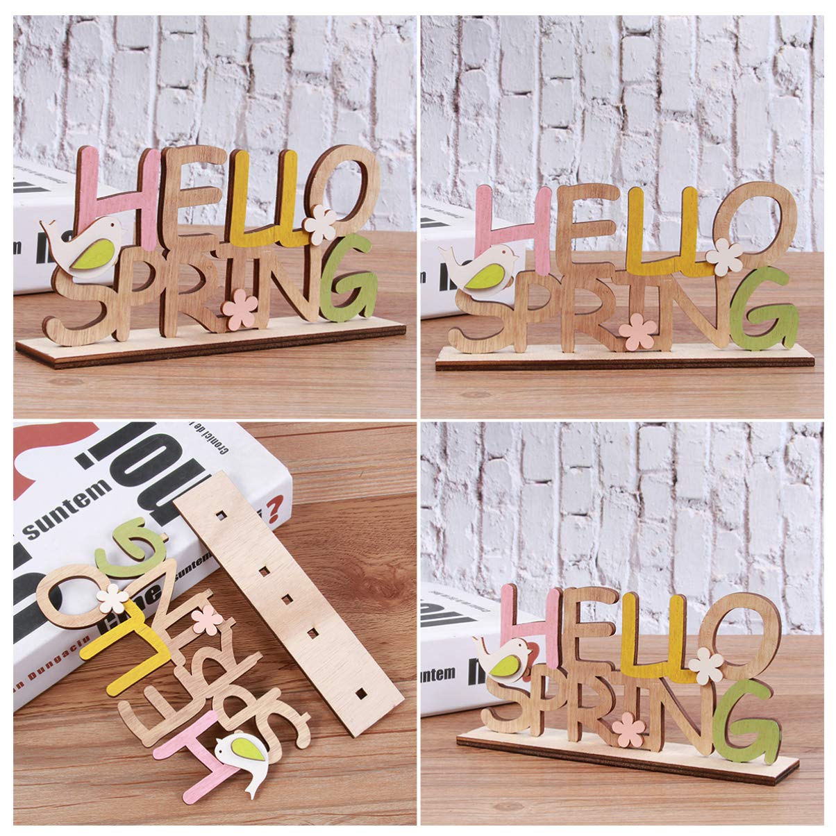 KESYOO Wooden Desk Sign - Spring Lighthouse Decor for Home, Office & Easter Table - Wooden Tray for Serving, Party Supplies & Home Decor - Perfect for Spring Decorations, Dining Table Centerpiece & Gift Giving