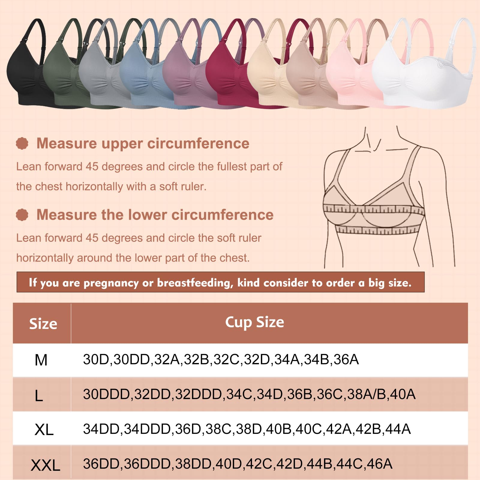 **JAMRID Comfortable Nursing Bras for Breastfeeding & Maternity - Wireless Sleep Bras with Pumping Access & Extra Extenders - Perfect for Nighttime Nursing & Postpartum Comfort**