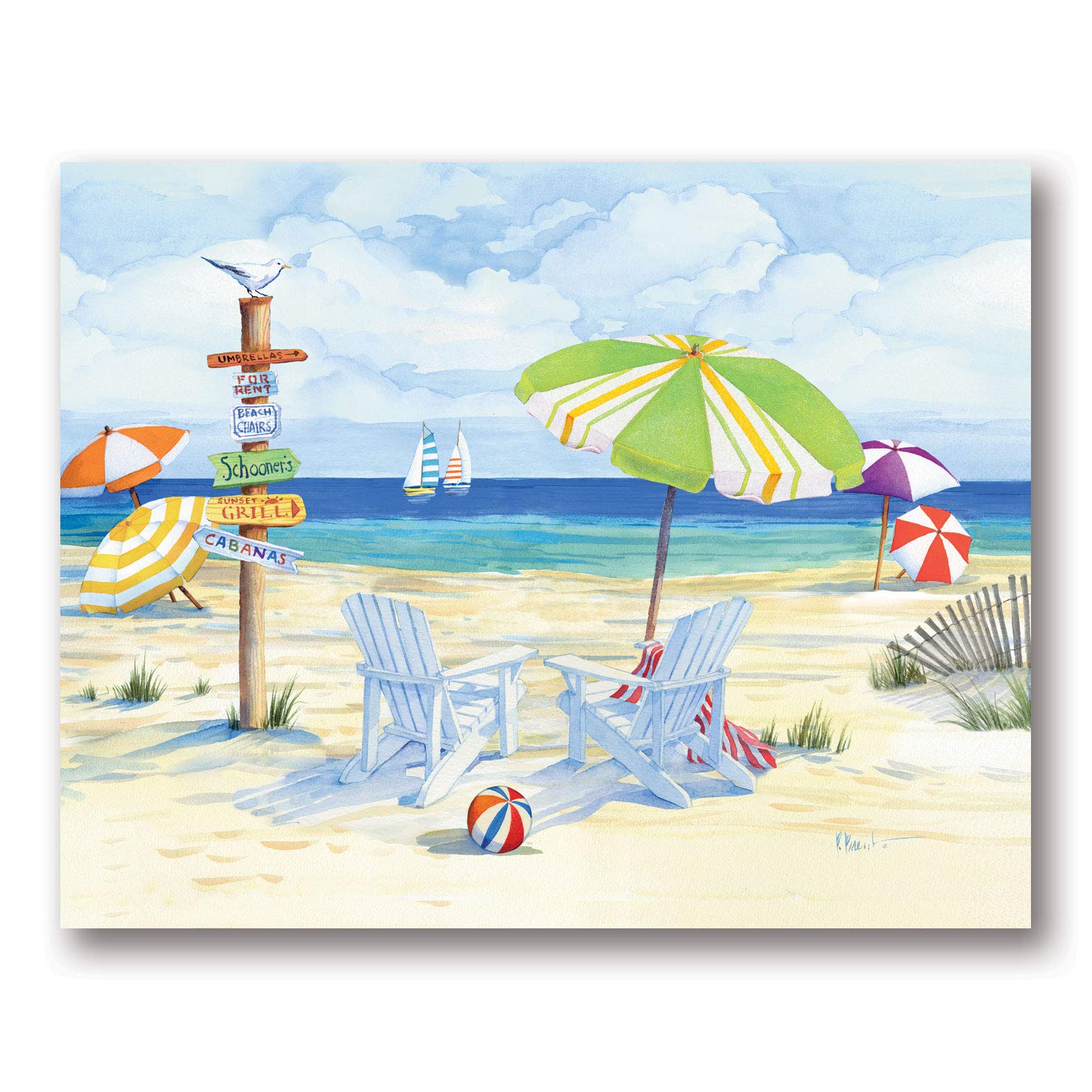 Premium Beachside Chairs - 14X11 Inch Mini Vacation Ocean Coast Decor for Bedroom, Travel & Beach Photography | Perfect for Coastal Home Decor, Seaside Getaways & Instagrammable Moments