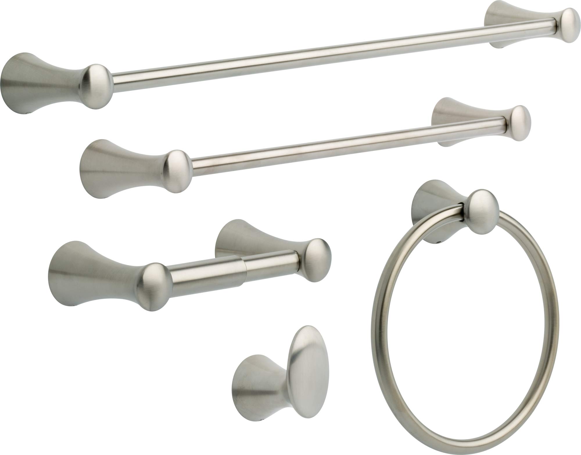 Delta Lahara 1-Pack Stainless Steel Toilet Paper Holder - Spring Loaded Wall Mount Bathroom Tissue Roll Organizer (D73850-SS) - Perfect for Modern Bathrooms & Powder Rooms
