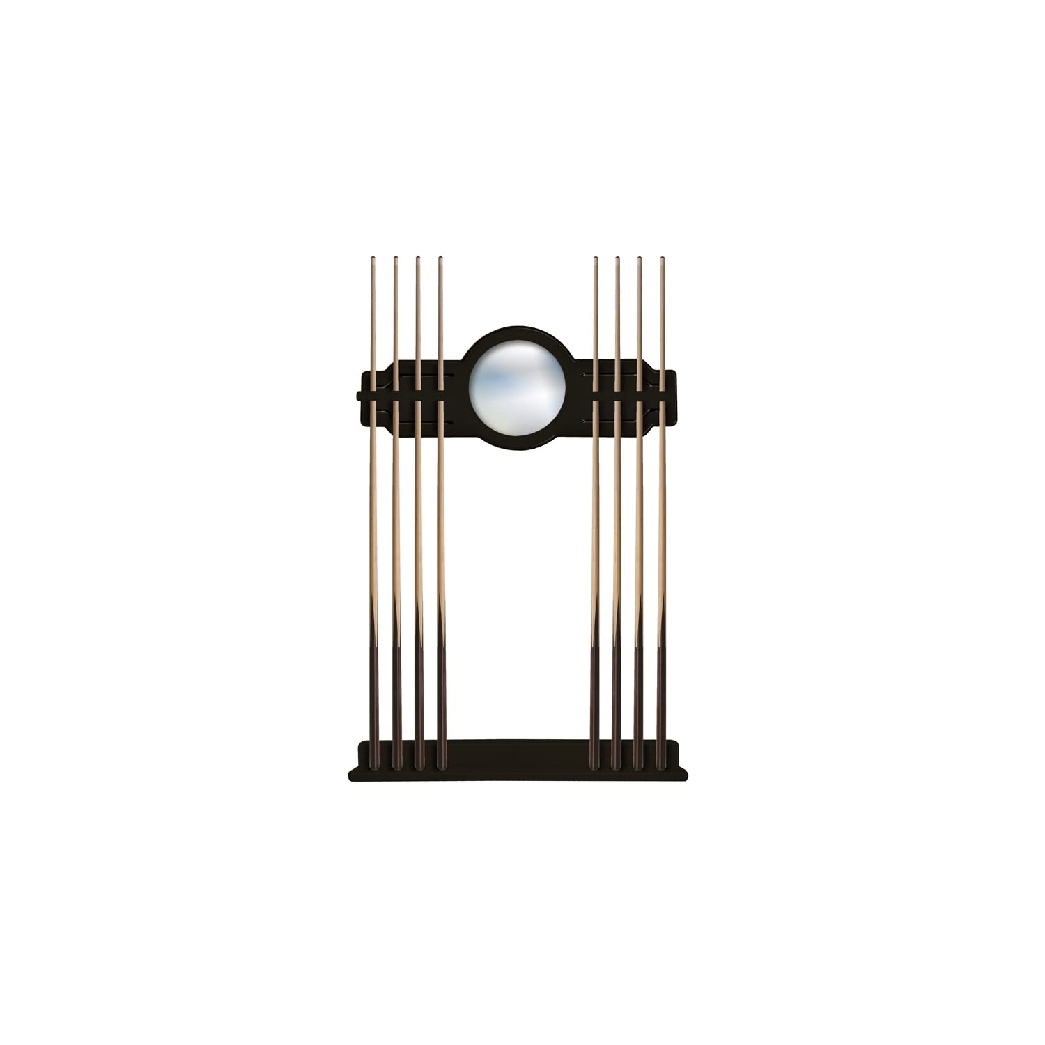 Black Cue Rack for Pool Table Accessories - Premium Billiard Stick Holder by Holland Bar Stool - Perfect for Game Rooms, Bars, and Man Caves