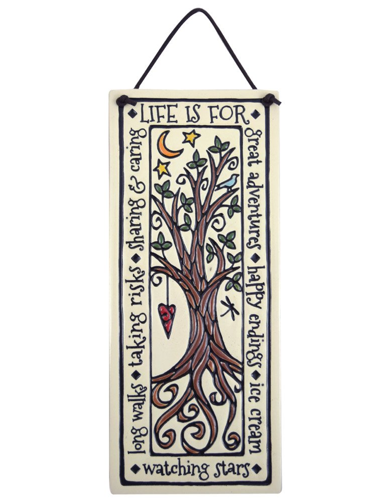 Tree of Life Inspirational Ceramic Quote Plaque - 8.25 Inches, American Made, Perfect for Home Decor, Office Inspiration, or Gift Giving