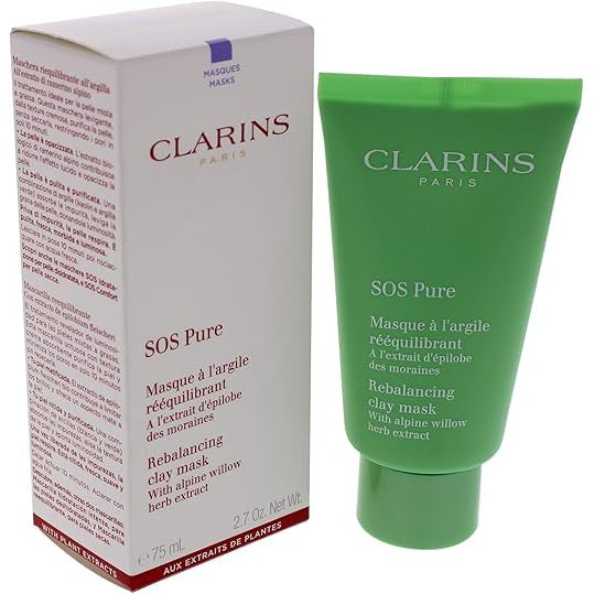 Clarins SOS Pure Rebalancing Clay Mask - 75ml Deep Cleansing Facial Treatment for Oily & Acne-Prone Skin | Detox & Purify Pores | Perfect for Weekly Skincare Routine & Spa Nights