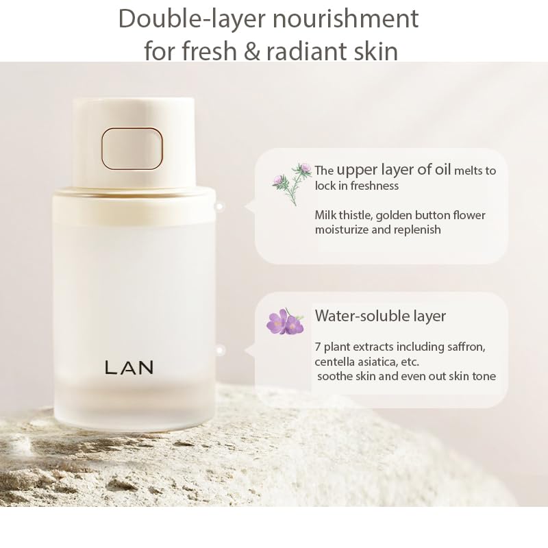 1PC LAN Toner Facial Essence - Soothing, Firming & Lifting Double Layer Moisturizer for Dull Skin Relief | 100ml/3.38oz | Hydrating Face Lotion for Daily Skincare Routine & Nighttime Skin Repair