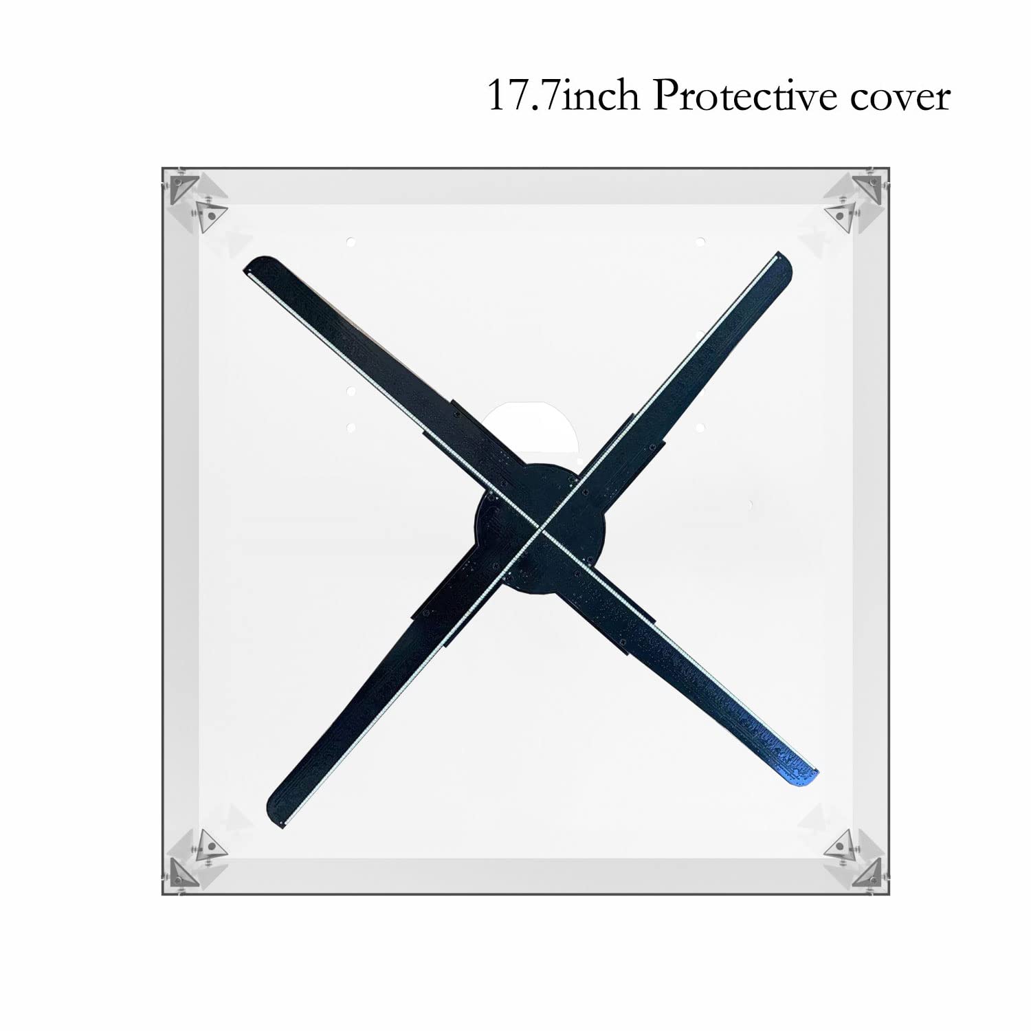 3D Hologram Fan Cover - High Transparency Acrylic Display Case for 16.5-22