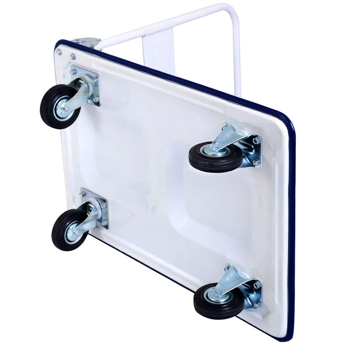 Zimbala Heavy Duty Folding Push Cart Dolly - 660lbs Capacity Rolling Hand Truck with 360° Swivel Wheels, Foldable Moving Platform for Warehouse, Home & Office Use | Ideal for Luggage Transport, Moving Boxes & Storage Organization