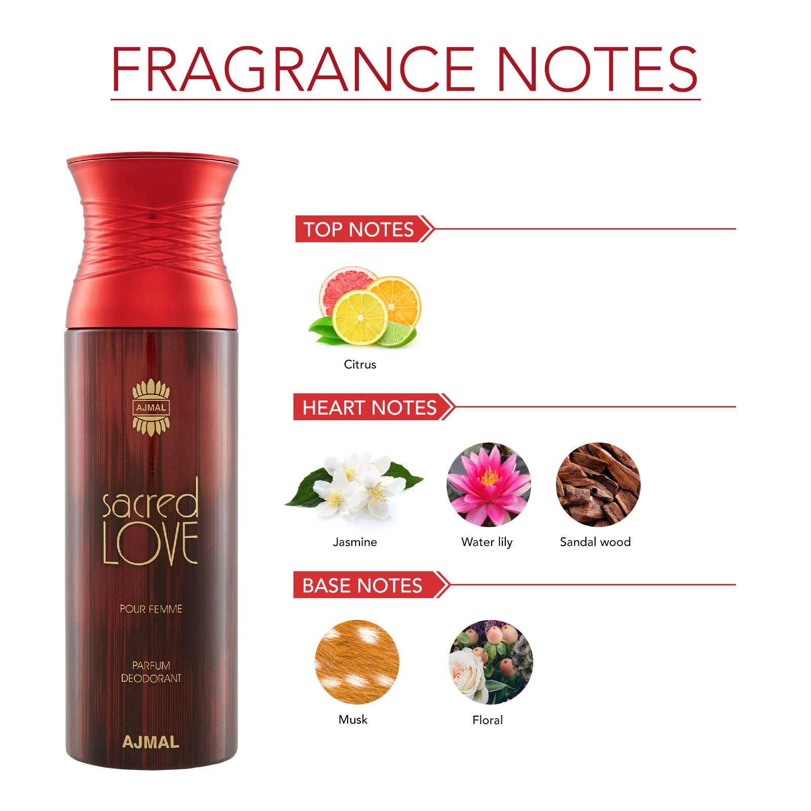 Ajmal Wisal Dhahab & Sacred Love Deodorant Spray Gift Set for Men & Women - 200ml (Pack of 2) | Long-Lasting Fragrance, Perfect for Daily Use, Gifting & Special Occasions