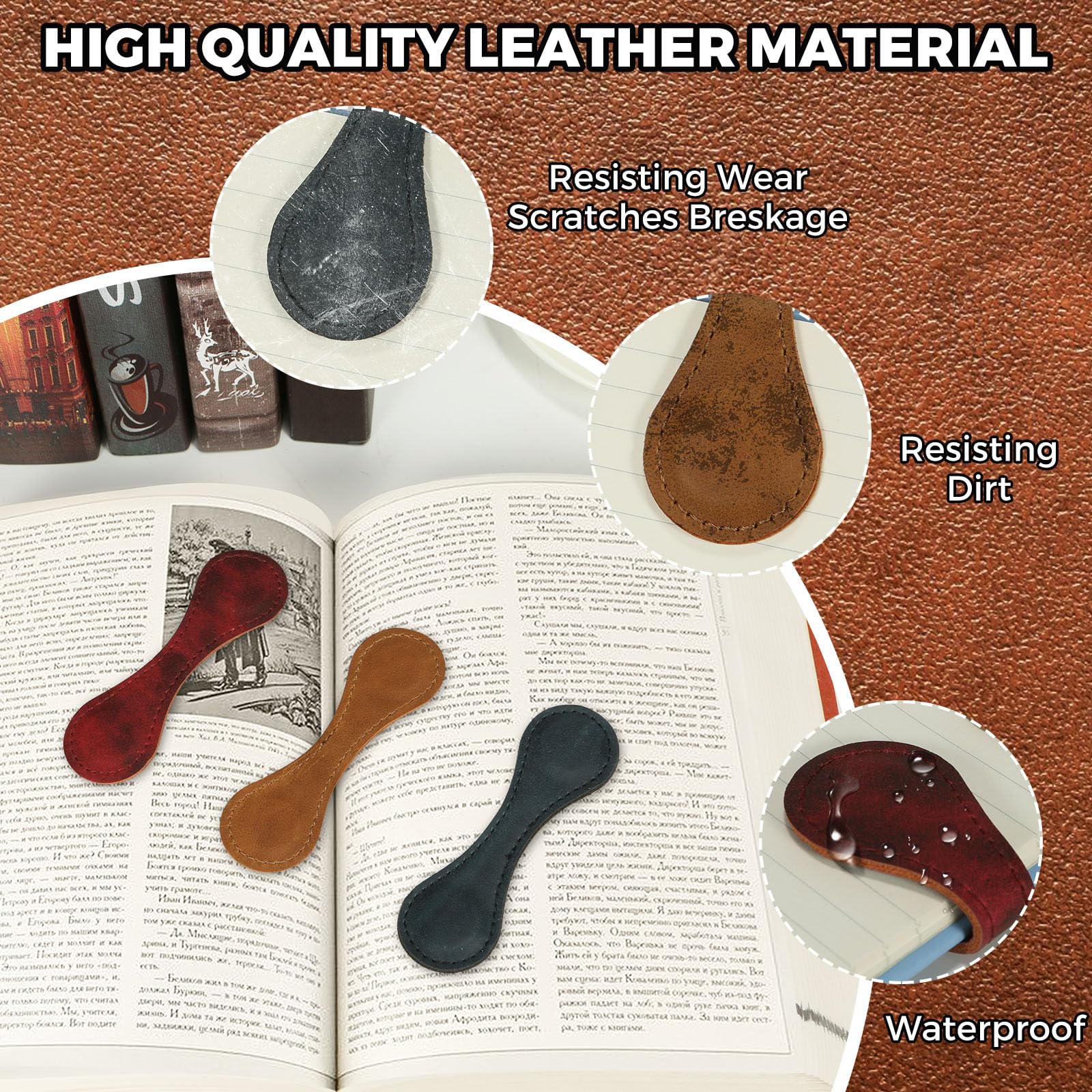 Magnetic Bookmarks for Books - Premium Leather Magnetic Bookmarks for Women & Men - Unique Reading Gifts for Book Lovers, Friends, Family & Kids - Perfect for Home, Office, School & Travel Use