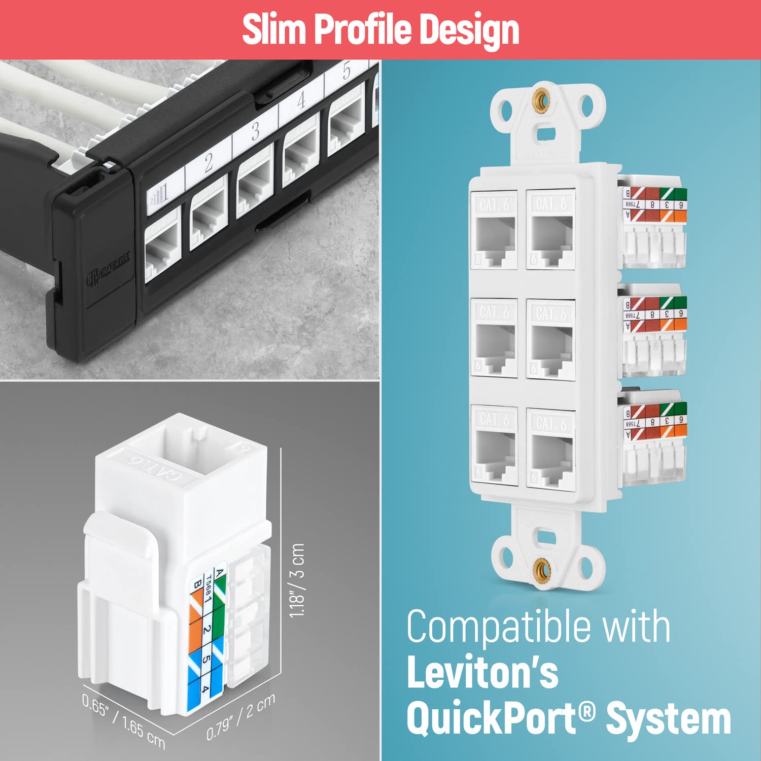 Everest Media Solutions Bundle – EasyJACK Speed Termination Tool & 20-Pack RJ45 CAT6 UTP Keystone Jacks (White) | Professional Network Installation Kit for Home & Office Ethernet Setup
