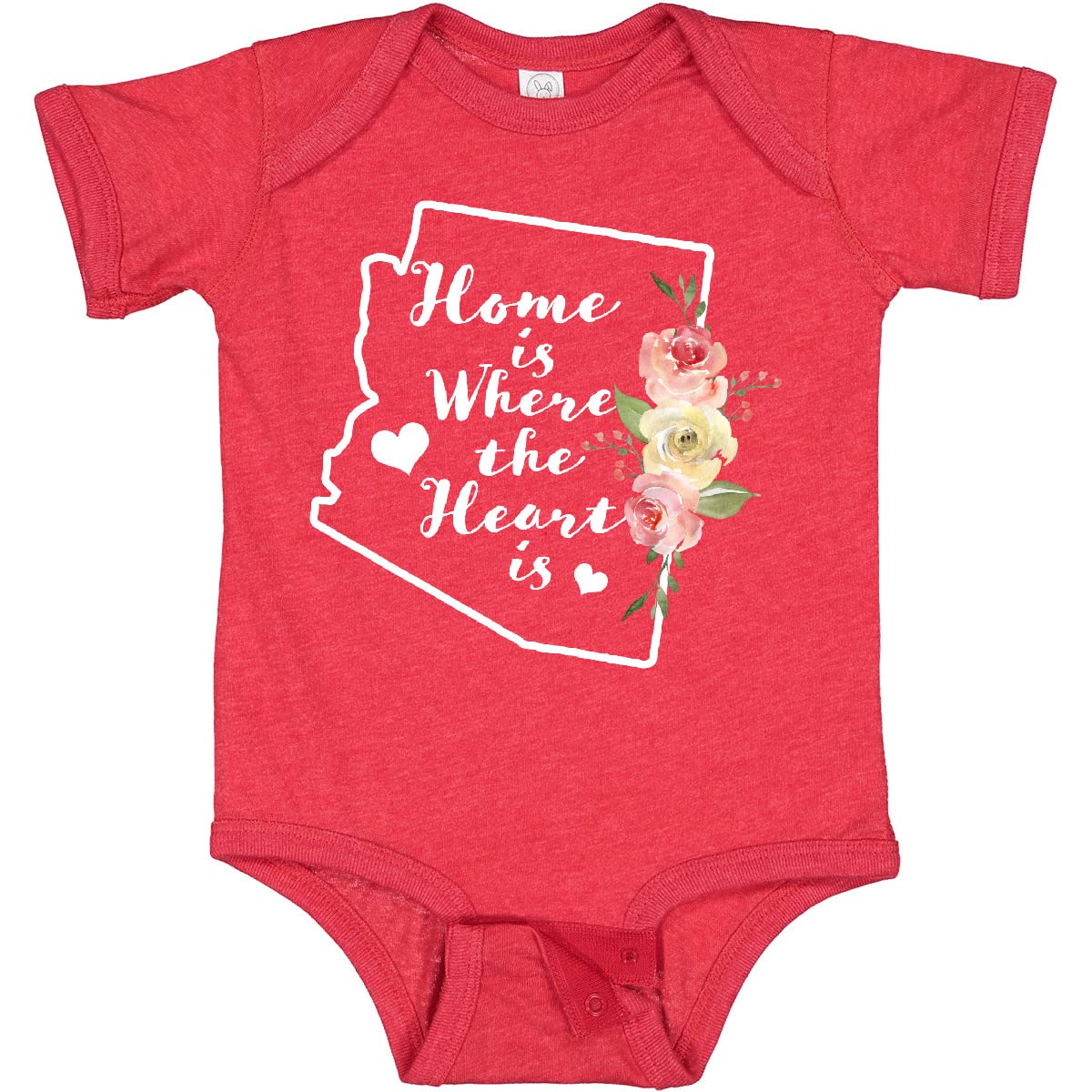 Inktastic Arizona Home is Where The Heart is Watercolor Baby Bodysuit - Soft Cotton Onesie for Newborns & Infants - Perfect for Family Photos, Baby Showers & Everyday Wear