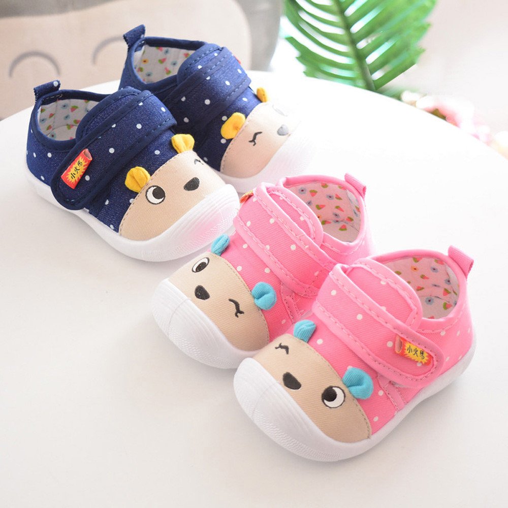 Baby Walking Shoes for Girls - Soft Squeaky Cartoon Soles for Toddlers