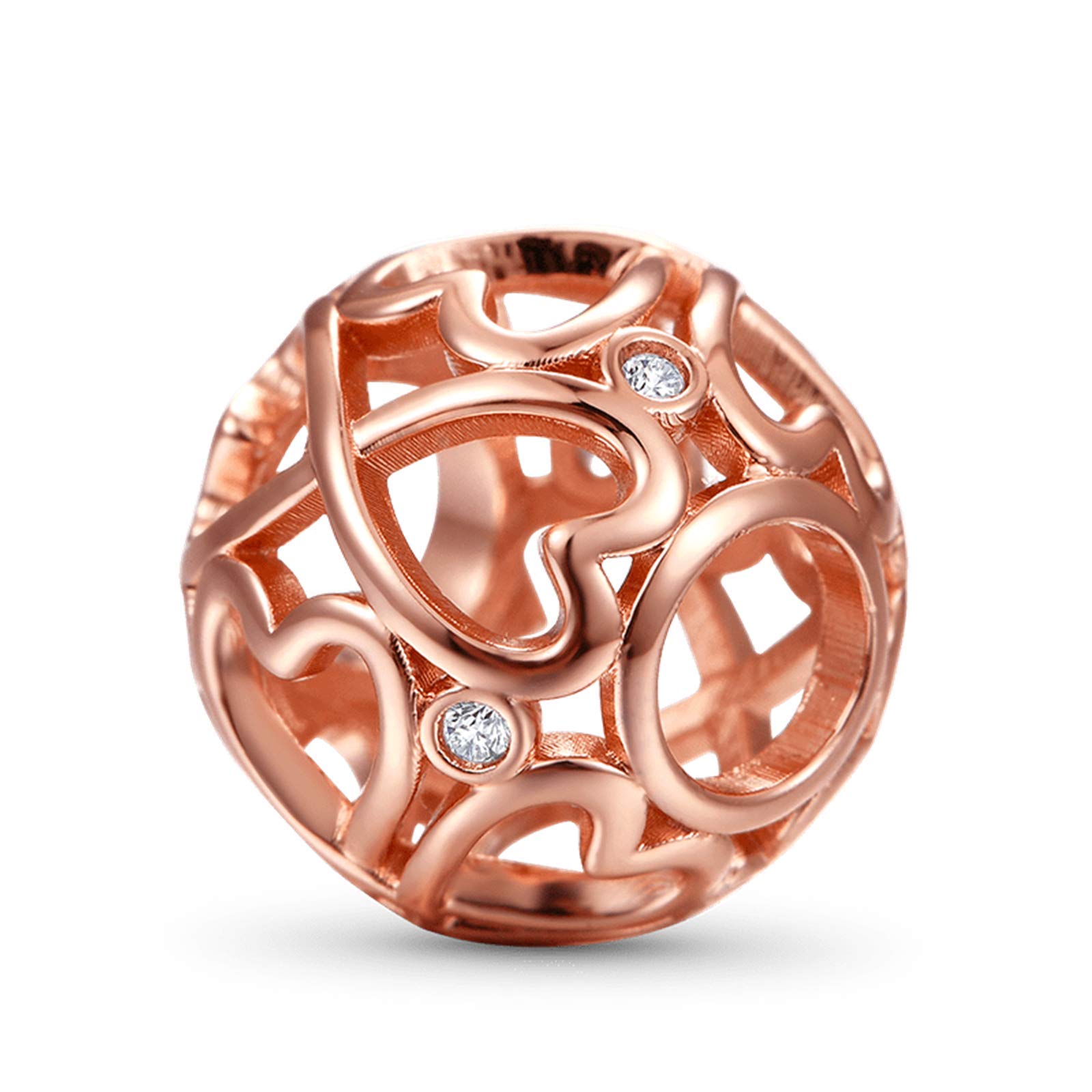 GNOCE Rose Gold Sterling Silver Infinite Heart Charm Necklace for Women - Elegant Jewelry Gift for Her, Perfect for Valentine's Day, Anniversary & Romantic Occasions