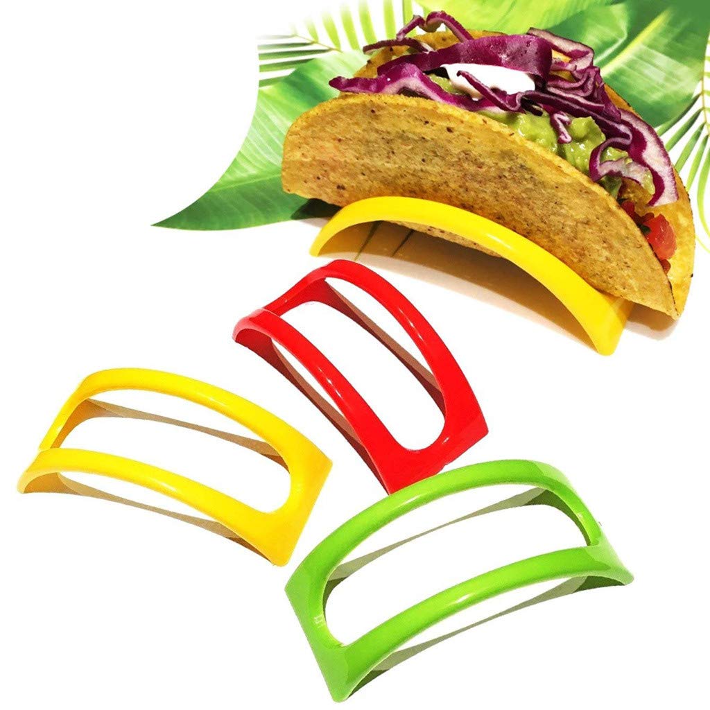 Atezch 12-Pack Plastic Taco Holder Stand Set - Taco Shell Plate Protector & Food Organizer for Parties, BBQs, and Family Taco Nights