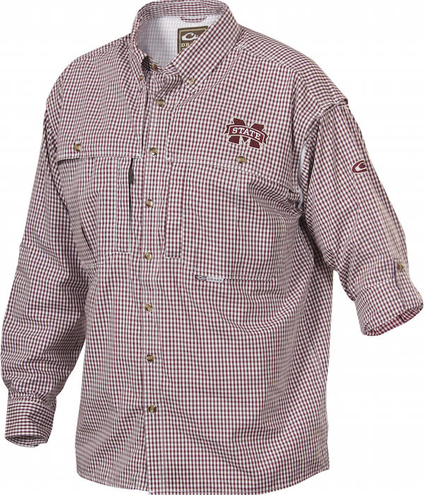 Mississippi State Plaid Wingshooter's Shirt - Long Sleeve Hunting Shirt for Men - Durable & Comfortable for Outdoor Shooting & Hunting Adventures