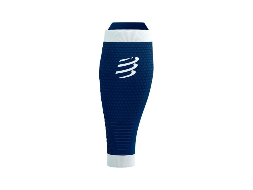 Compressport Unisex R2 3.0 Calf Sleeves - Blue & White Compression Support for Running, Cycling & Sports Recovery