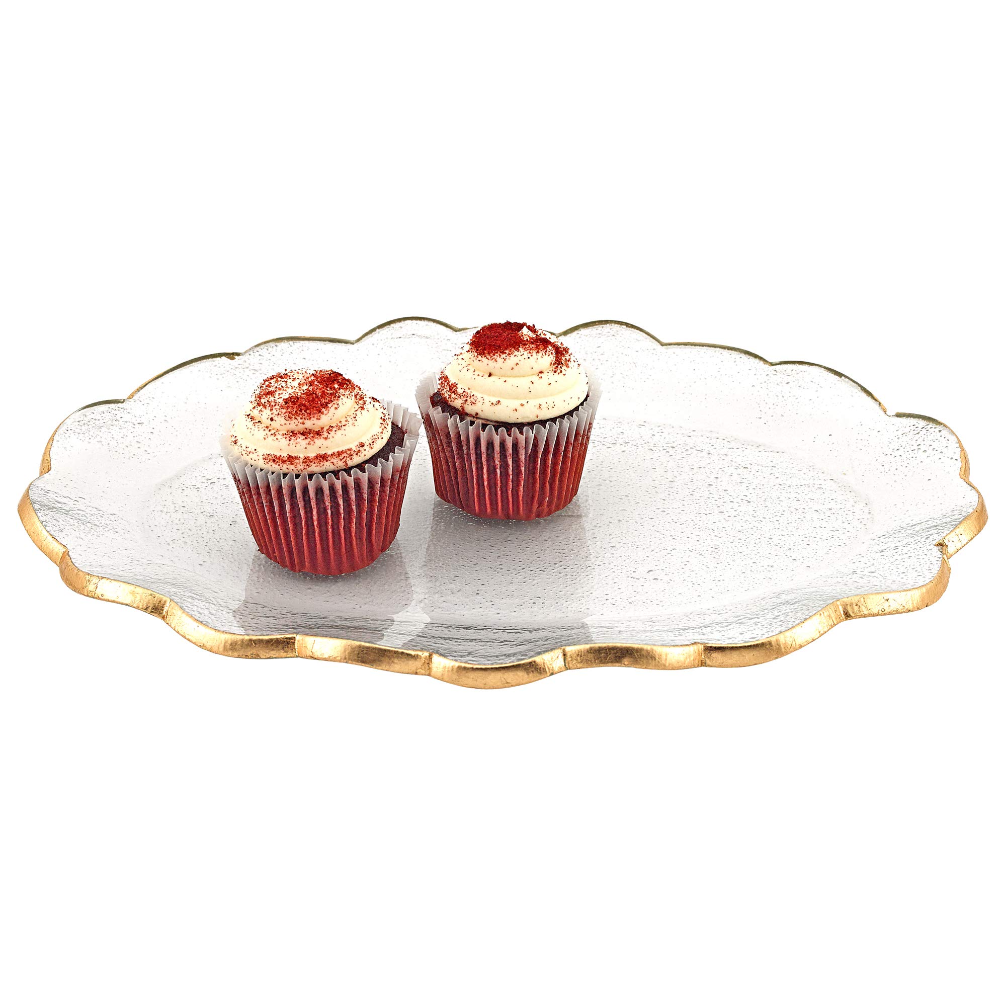 Badash Goldedge Glass Serving Tray - 14