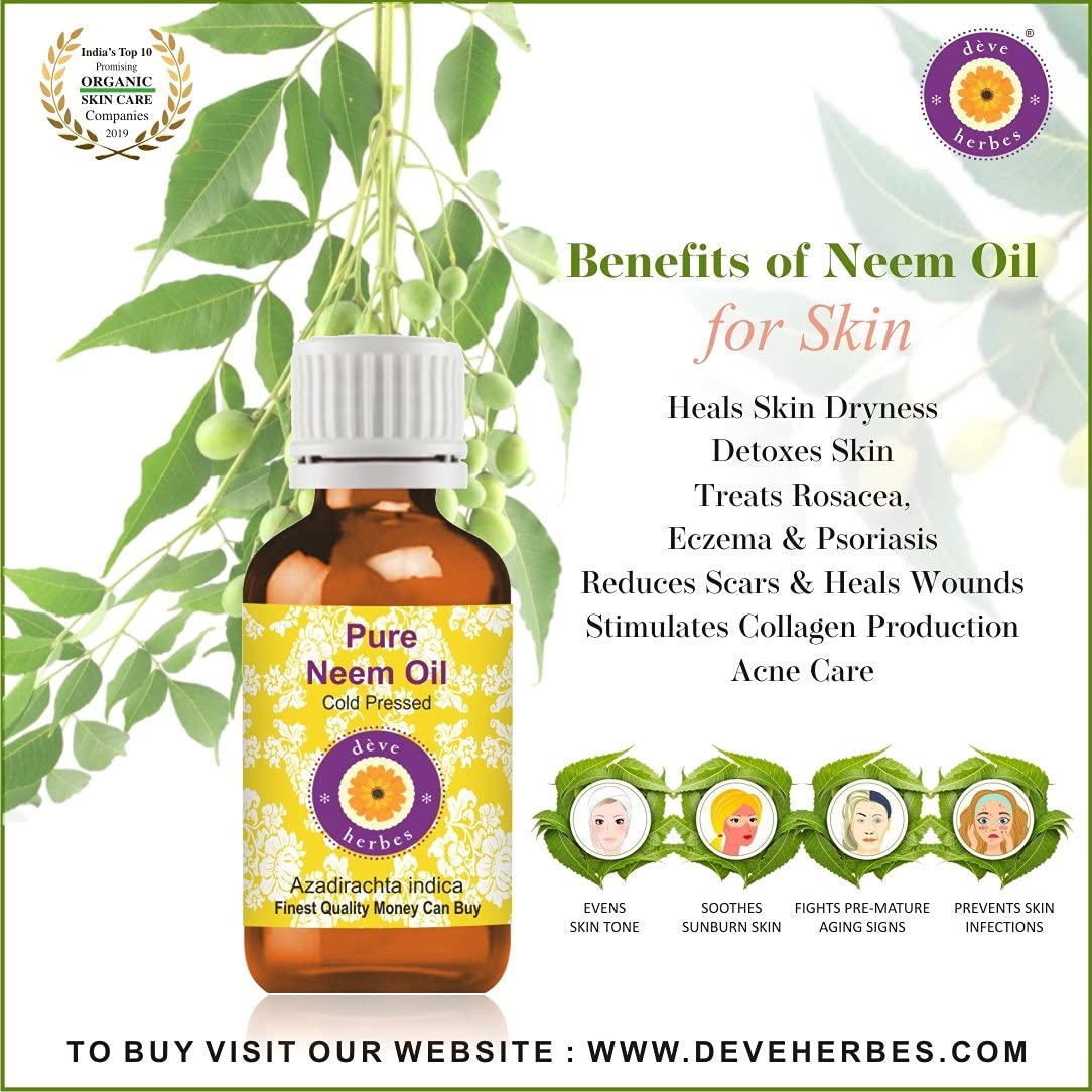 Pure Neem Oil (Azadirachta indica) 50ml - 100% Natural, Cold Pressed, Therapeutic Grade for Skin & Hair Care - Ideal for Organic Gardening, DIY Beauty & Natural Remedies