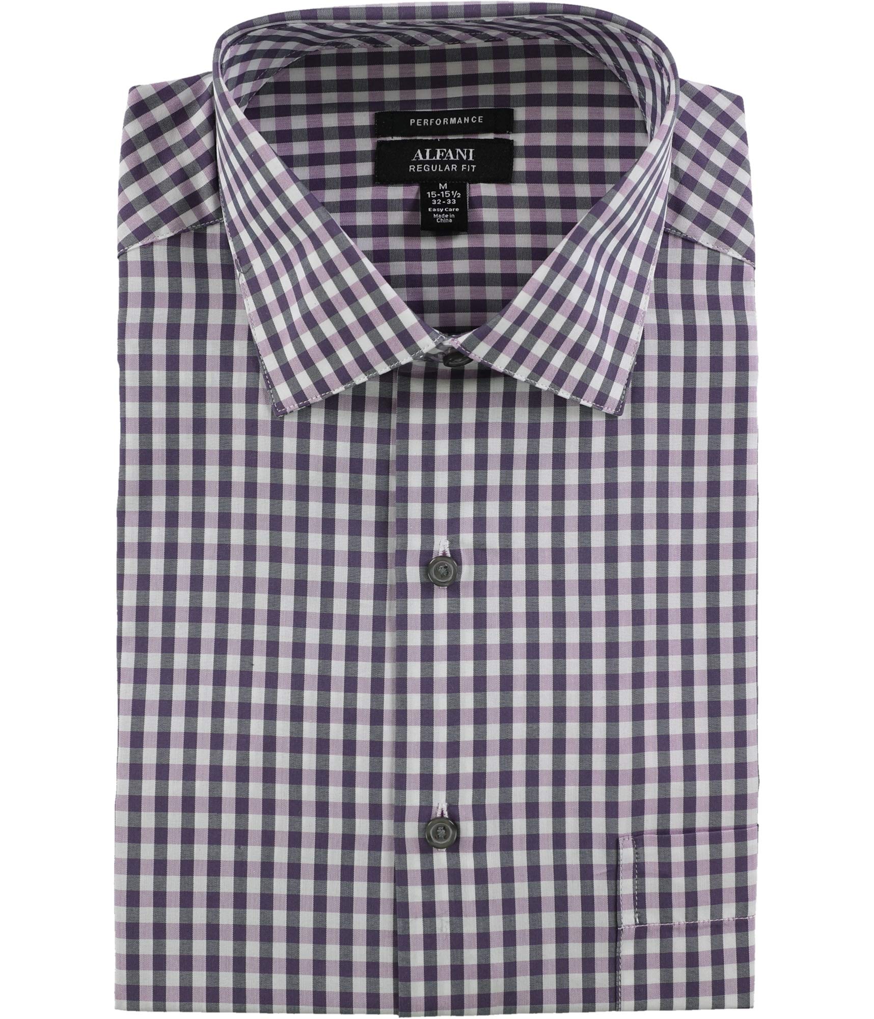 Alfani Men's Performance Button-Up Dress Shirt - Slim Fit Wrinkle-Free Business Casual Shirt for Office, Wedding & Formal Events