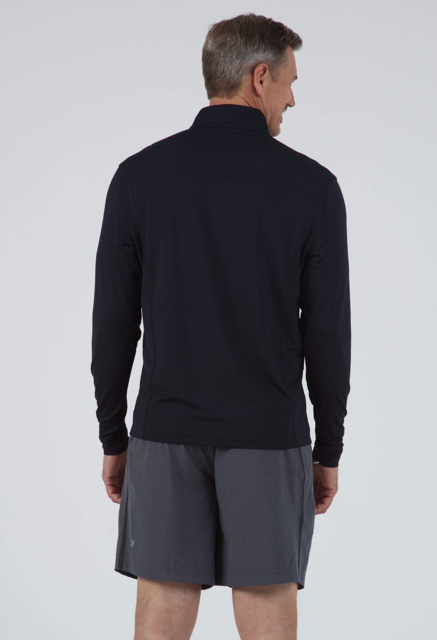 IBKUL Men's UPF 50+ Sun Protective Cooling Long Sleeve Shirt - Icefil Technology Mock Neck Pullover for Running, Hiking & Outdoor Activities | Athleisure Wear 90199