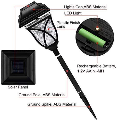 8 Pack Solar Garden Lights Outdoor - Black Cool White Medium Size Solar Pathway Lights for Yard, Garden, Walkway | Waterproof & Auto On/Off for Patio, Driveway, Lawn Decoration