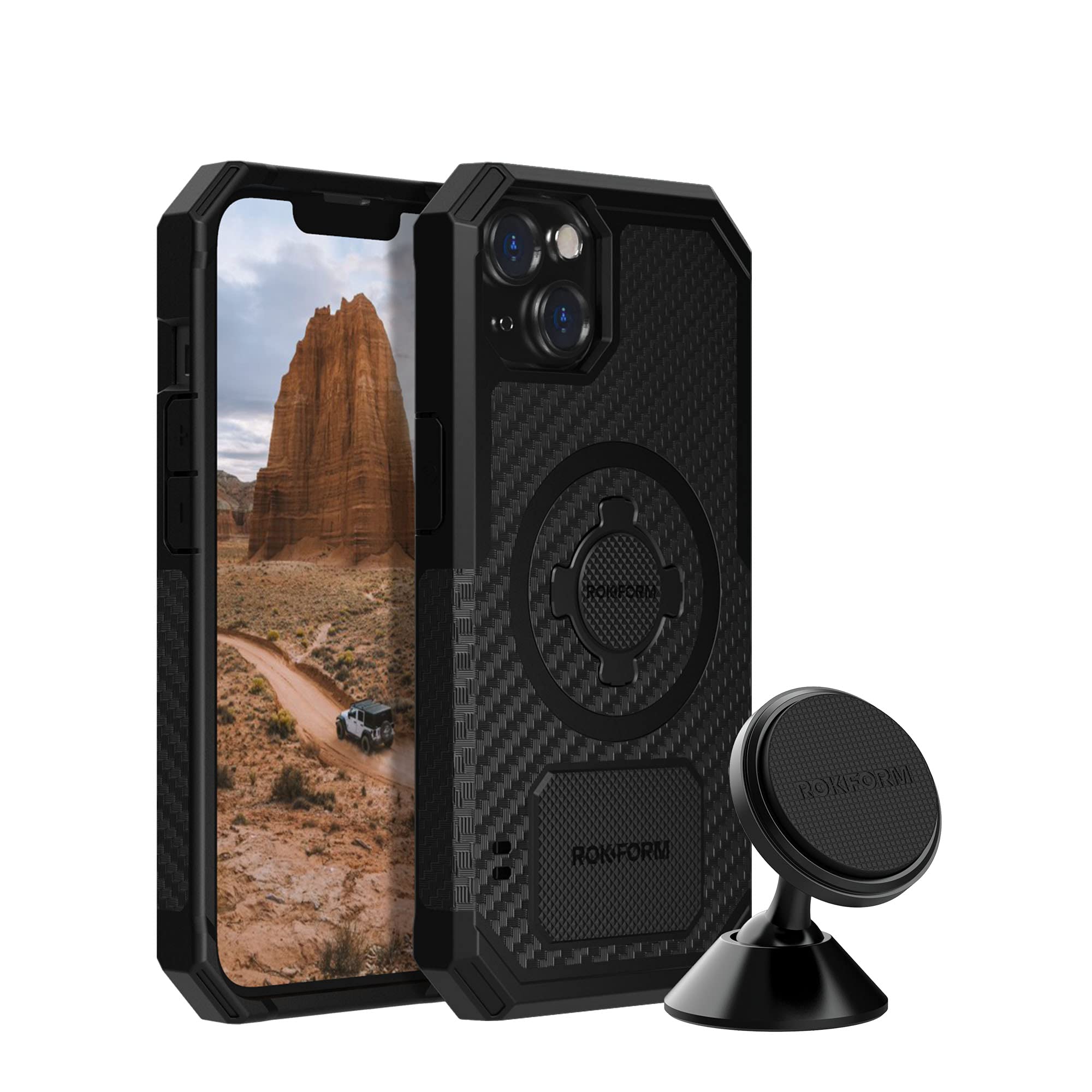 Rokform Rugged iPhone 13 Case with 360° Swivel Car Mount - Heavy Duty Protection for iPhone 13/Pro/Max - Secure Phone Holder for Truck, Van, SUV & Off-Road Vehicles | Perfect for Commuting, Road Trips & Outdoor Adventures