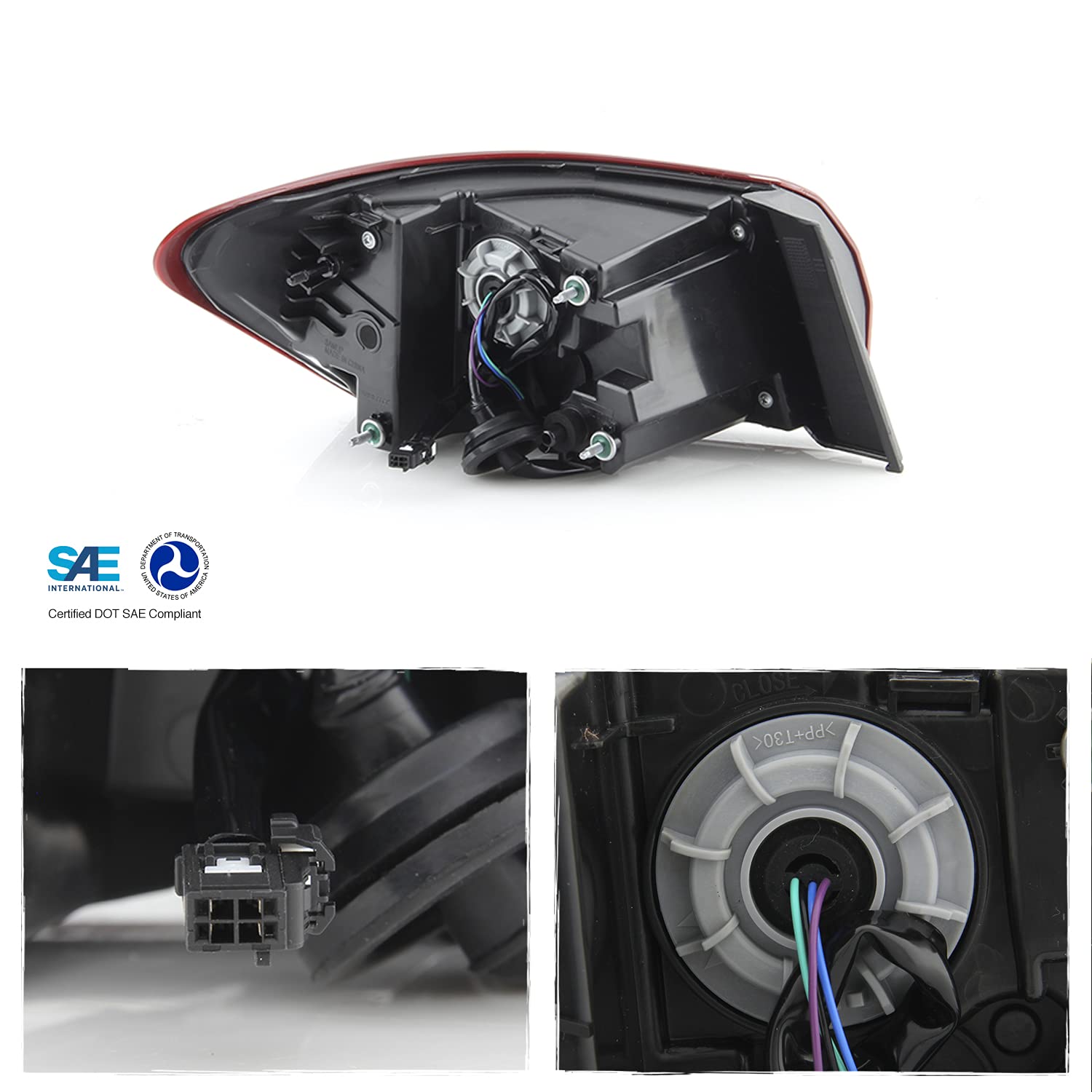 AKKON LED Tail Lights for 2019-2022 Chevy Malibu - OE Style Red Rear Lamp Housing (Driver Side Left) - Perfect for Night Driving & Enhanced Safety