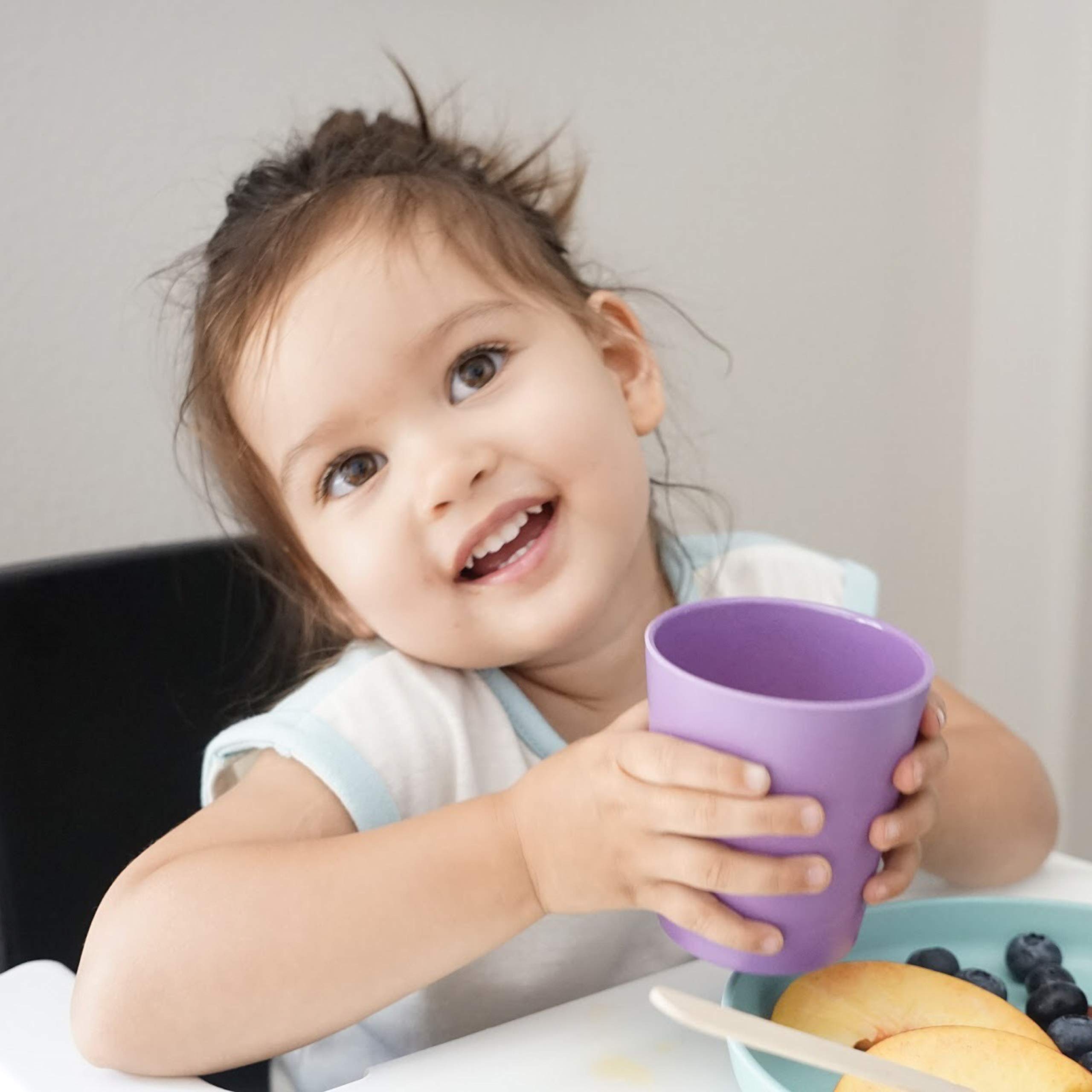 Eco-Friendly Bamboo Drinking Cups for Kids - Set of 4 Reusable 10oz Toddler Cups | BPA-Free, Durable Dinnerware for Home, School & Outdoor Activities