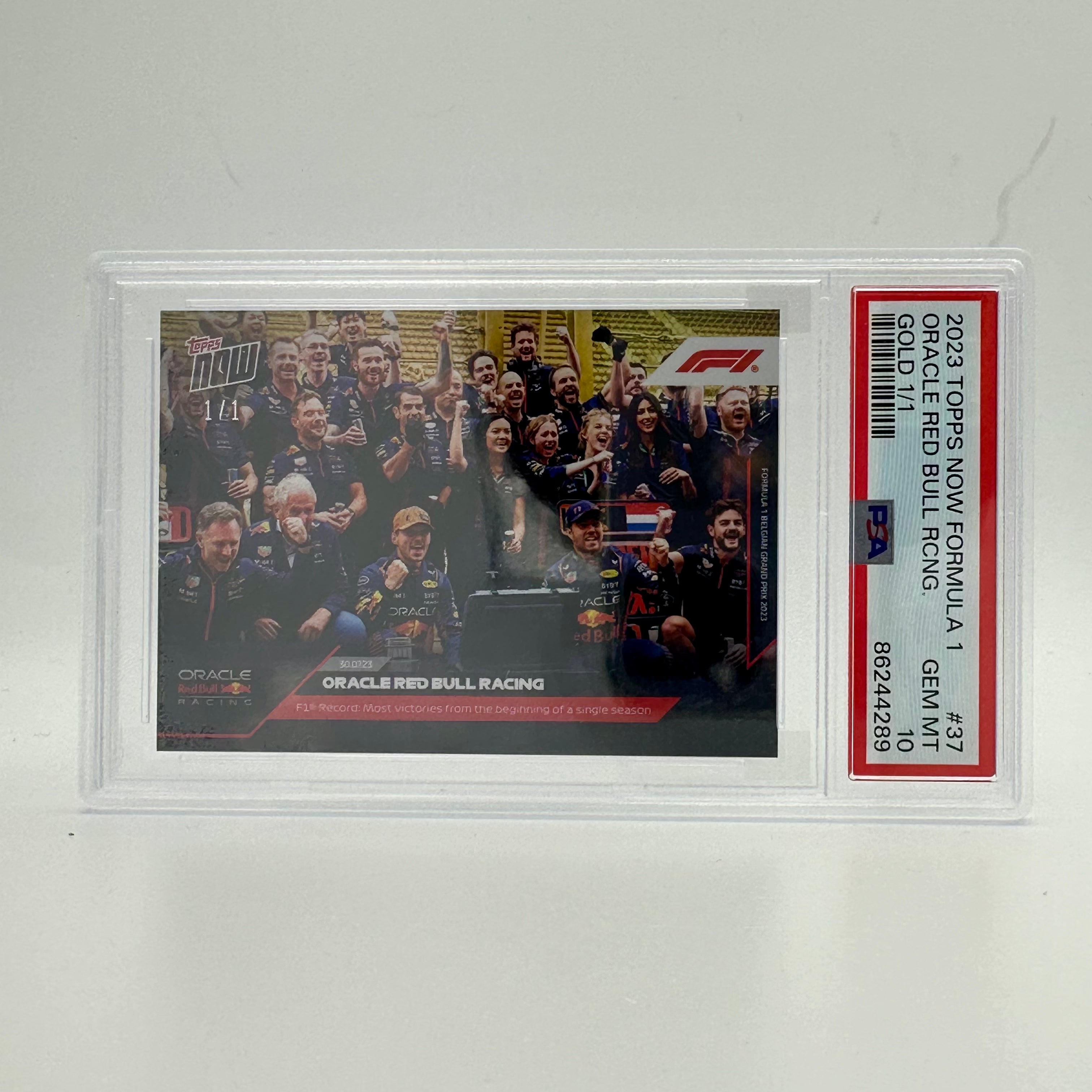 1/1 Gold Oracle Red Bull Racing #37 PSA 10 Graded Trading Card - Perfect for F1 Collectors, Sports Memorabilia Enthusiasts & Racing Fans Display