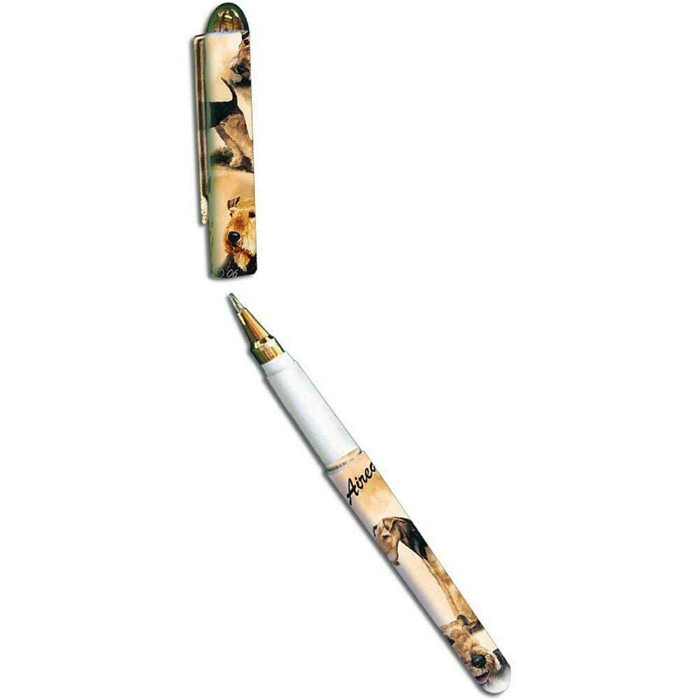 Premium Airedale Terrier Dog Themed Designer Pens - Set of 50 - By Ruth Maystead - Bulk Wholesale Price - Perfect for Pet Lovers, Office Supplies & Gift Giving