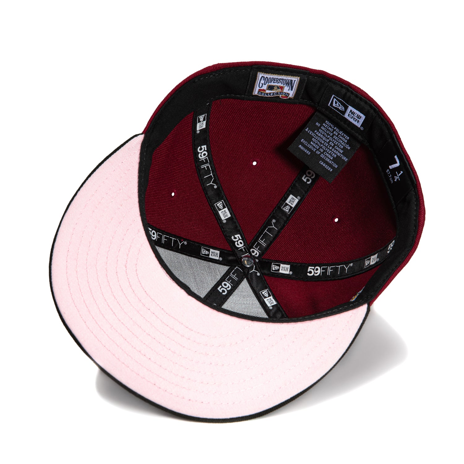 New Era 59Fifty Los Angeles Dodgers Viva Los Dodgers Patch Script Baseball Cap - Cardinal & Black - Official MLB Licensed Hat for Baseball Games & Streetwear Fashion