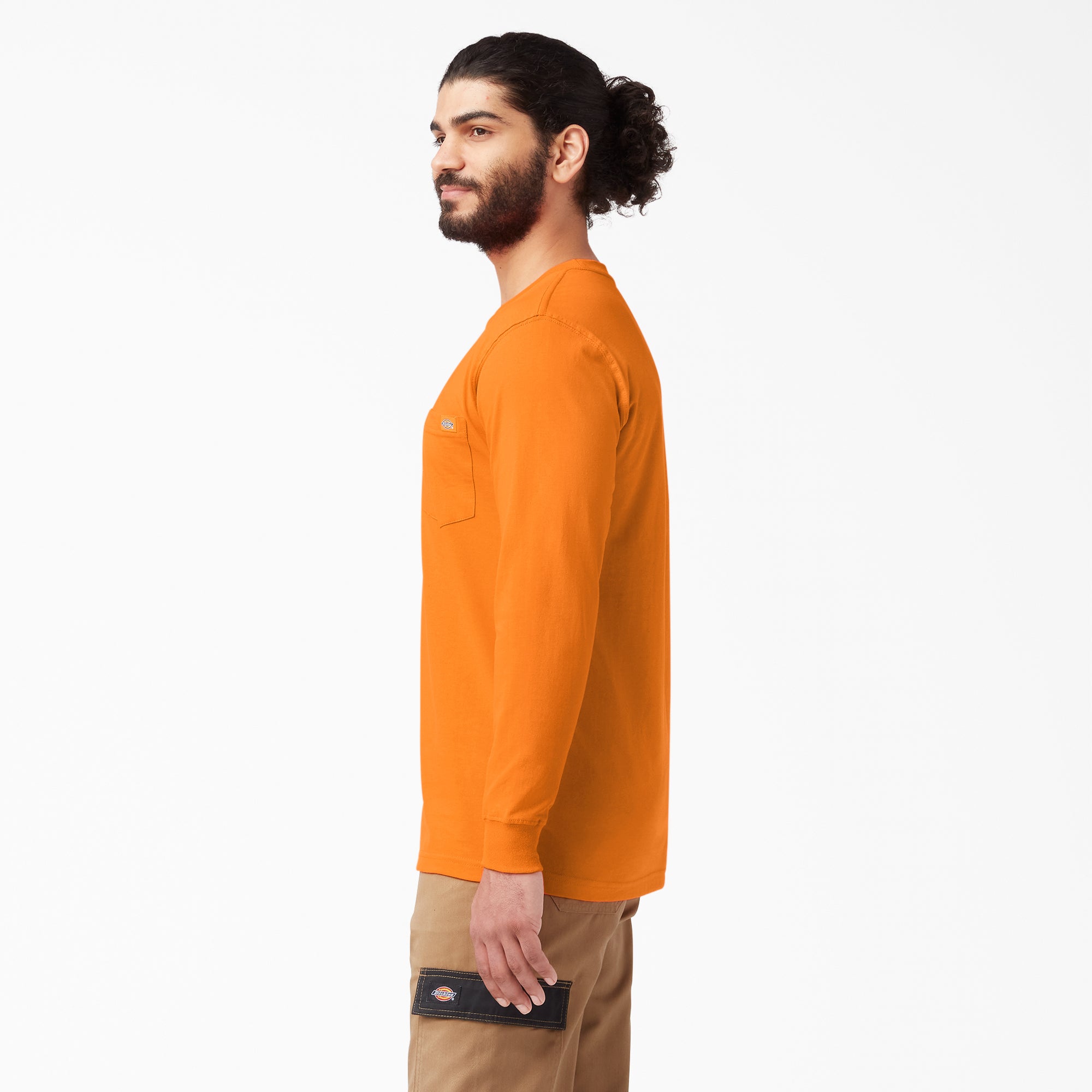 Dickies Men's Heavyweight Long Sleeve Crew Neck T-Shirt - Durable Workwear for Construction, Landscaping & Outdoor Activities
