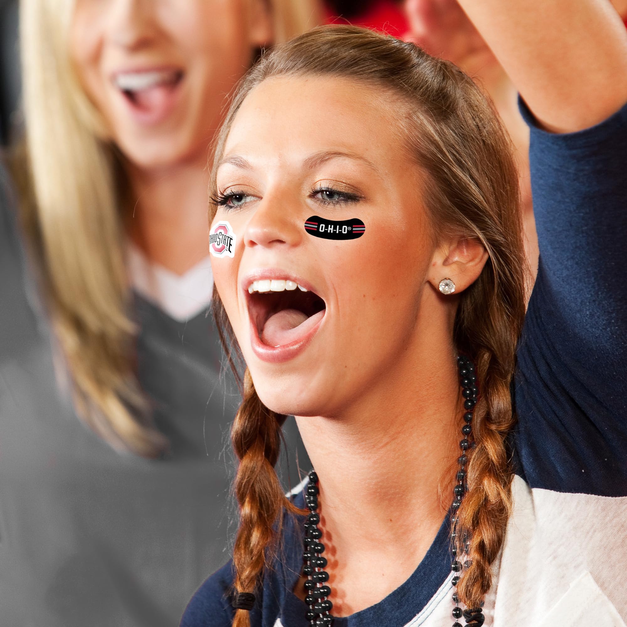 NCAA Vertical Tattoo Peel & Stick Temporary Tattoos - Eye Black Stickers for Sports Fans - Perfect for Game Day, Halloween Costumes & Team Spirit Events