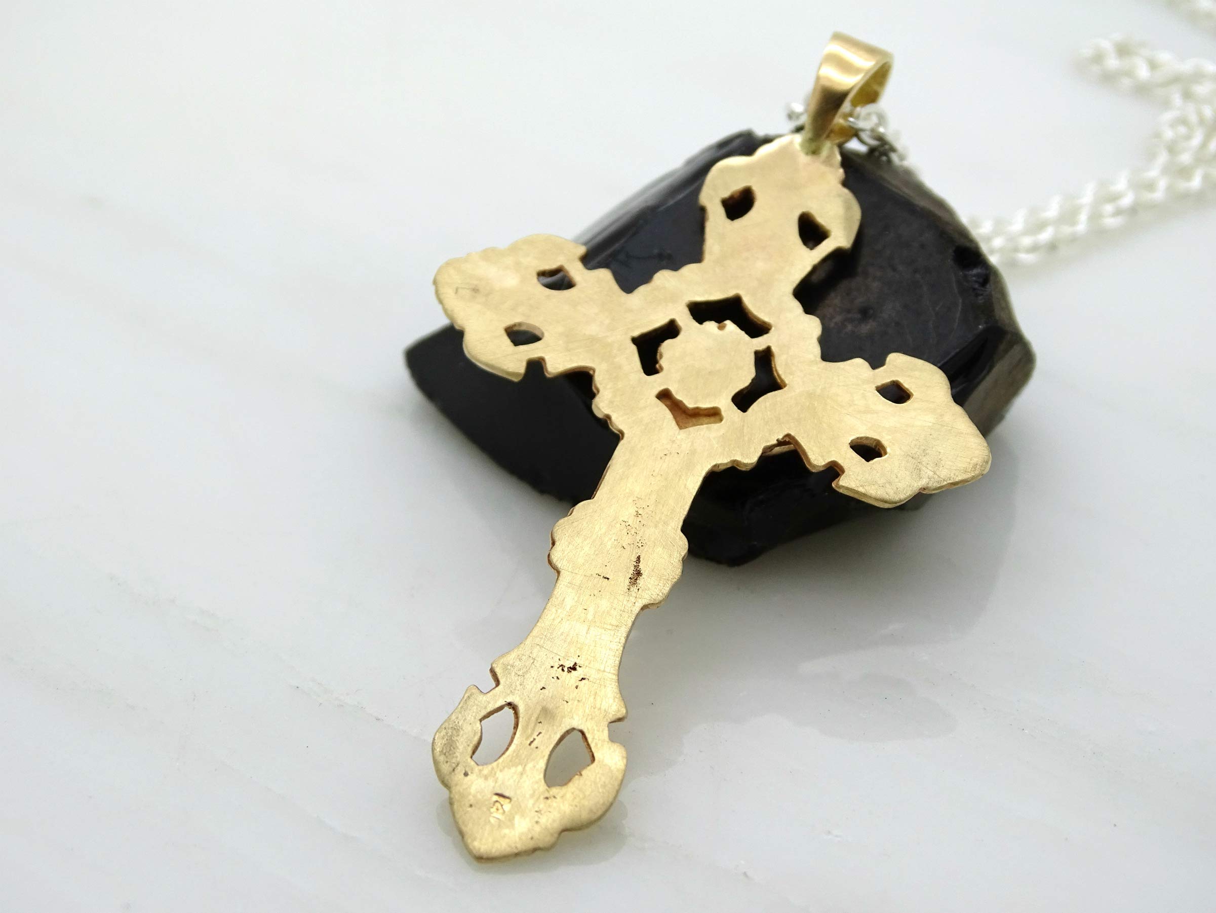 Big Gold Cross Pendant for Men - Stylish Gold Crucifix Necklace, Unique Mens Gift, Perfect for Daily Wear, Special Occasions, and Religious Events