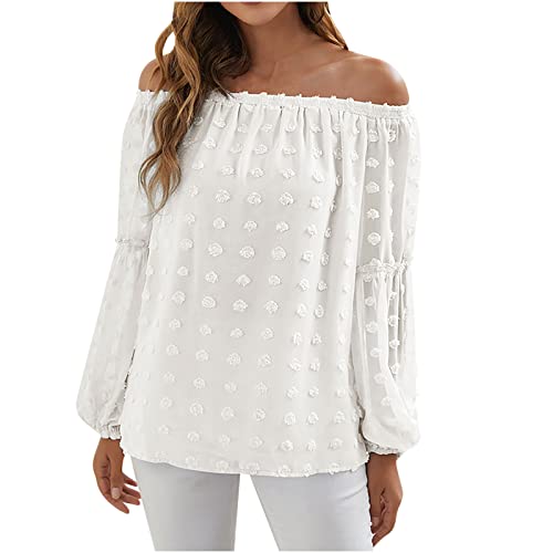 Women's Summer Off Shoulder Chiffon Blouse - Short Sleeve Casual Loose T-Shirt & Basic Tee for Beach, Party & Everyday Wear
