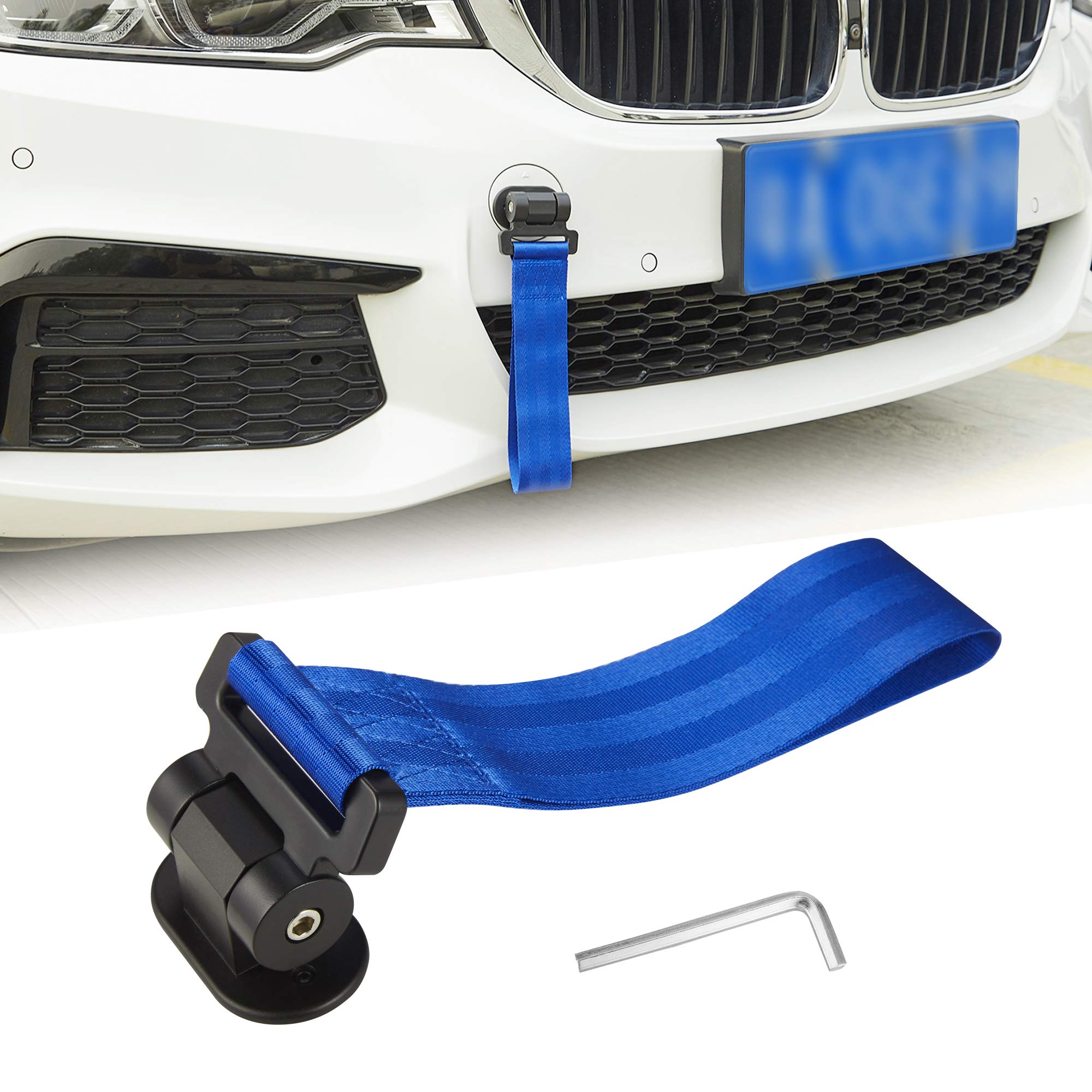 TOMALL Universal Car Decorative Tow Strap - Blue Bumper Tow Belt for Trucks & SUVs (Decoration Only) - Perfect for Off-Road Adventures & Car Shows