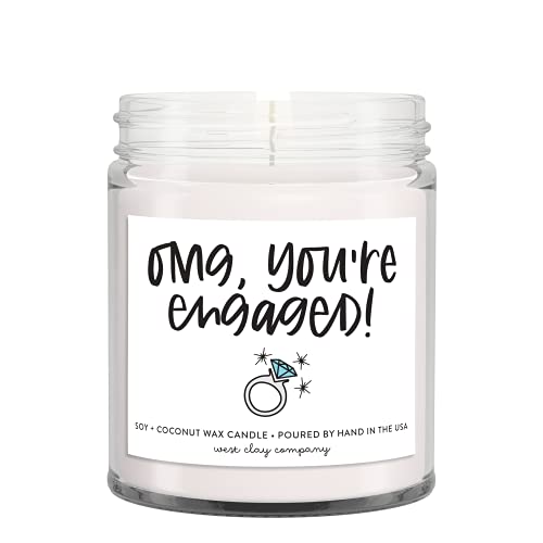 OMG You're Engaged! Tropical Volcano Scented Soy Coconut Wax Candle - Non-Toxic, Eco-Friendly Engagement Gift - Made in USA - Perfect for Romantic Proposals, Bridal Showers & Anniversary Celebrations