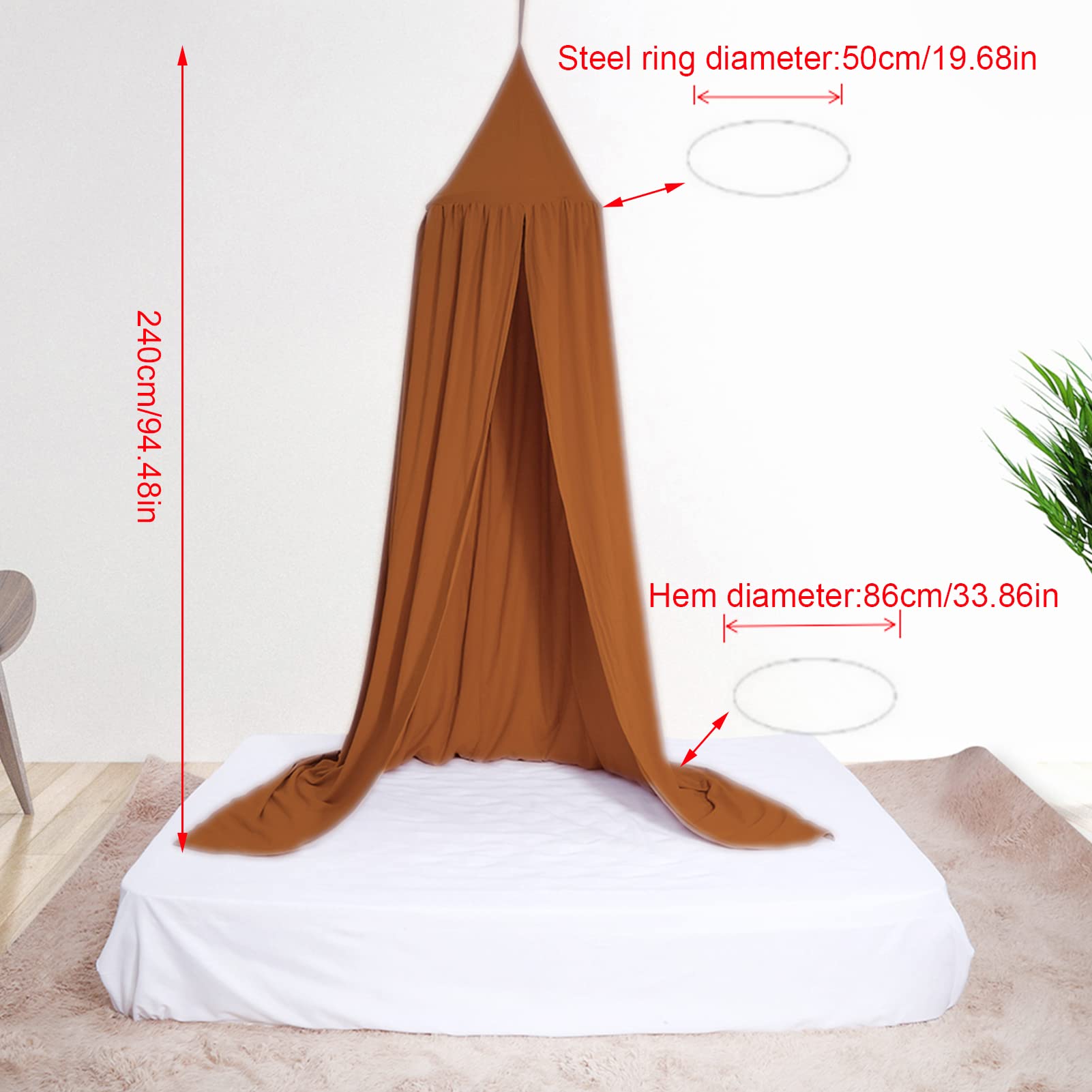 Cotton Kids Bed Canopy - Hanging Net Curtain for Children's Reading Nook, Indoor Bedroom Decor, Princess Canopy Bed, Hammock & Room Corner Decoration (Claybank) | Perfect for Bedrooms, Playrooms & Cozy Reading Spaces