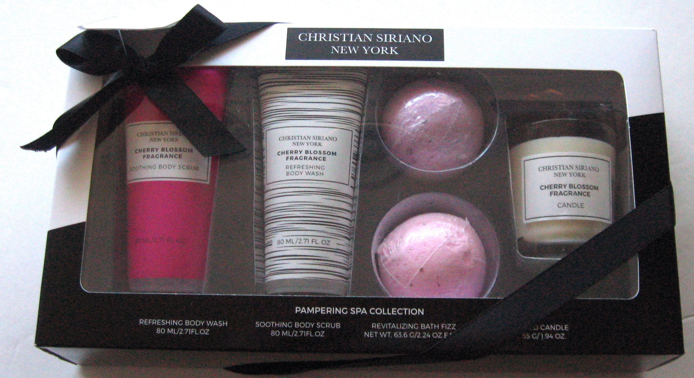 Christian Siriano New York Pampering Spa Collection - Cherry Blossom Scented Bath & Body Gift Set for Relaxation & Self-Care at Home