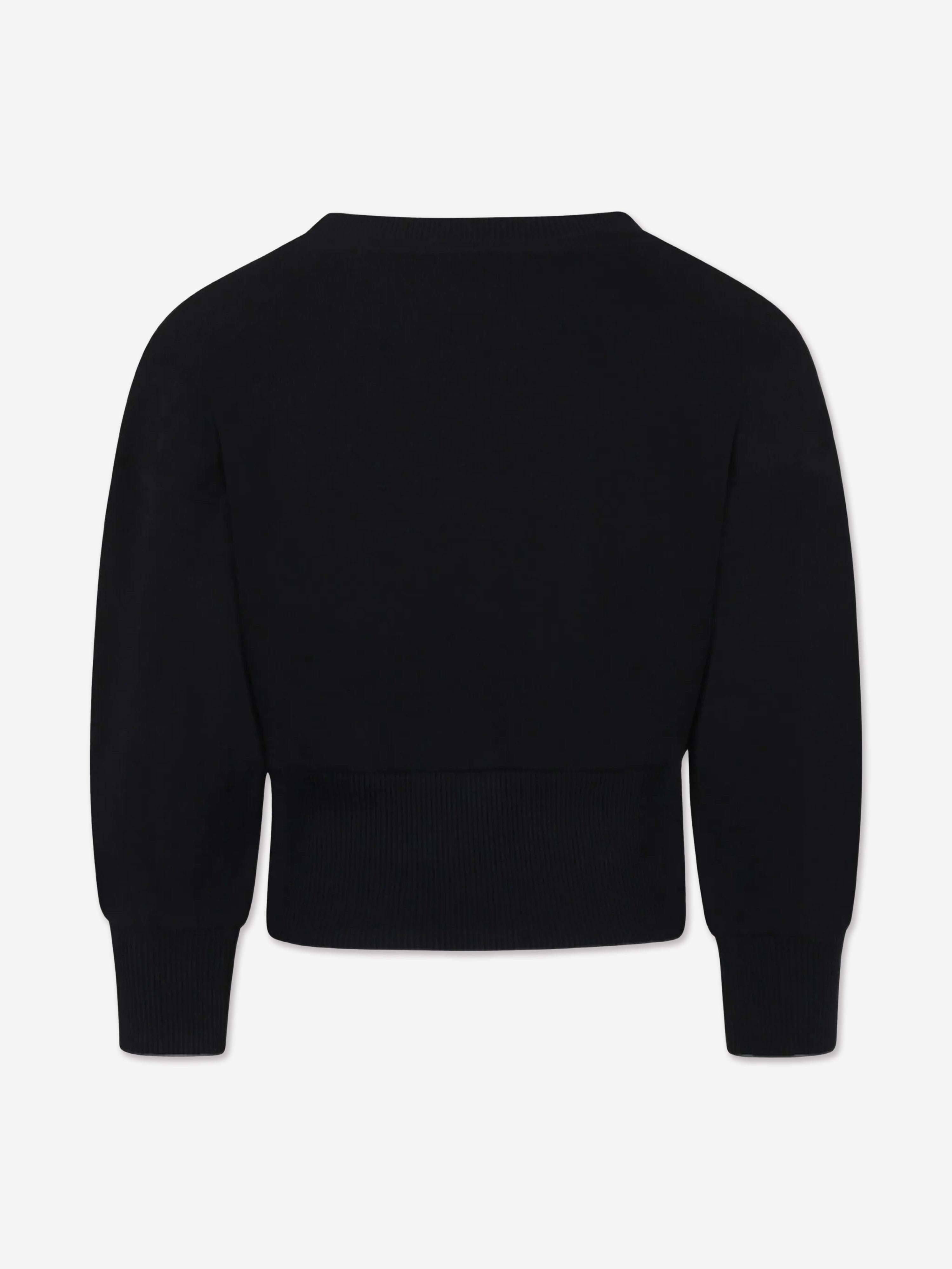 Balmain Girls Logo Sweatshirt - Black Cotton Pullover Hoodie for Kids | Casual Wear, School Outfits & Fashion Street Style