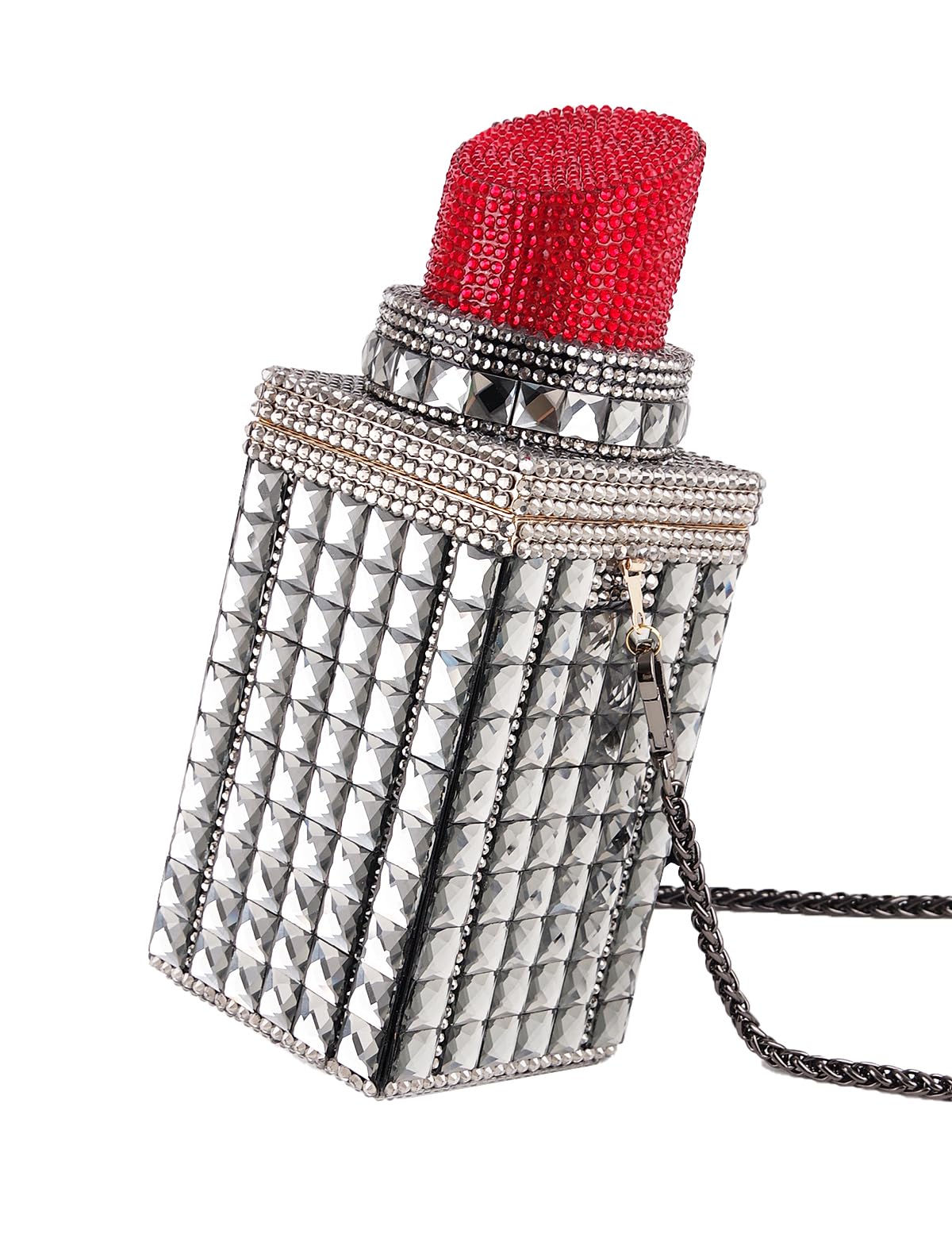 Sparkly Rhinestone Crystal Glitter Evening Clutch Bag for Women - Elegant Lipstick Shape Design, Perfect for Banquets, Parties & Special Occasions
