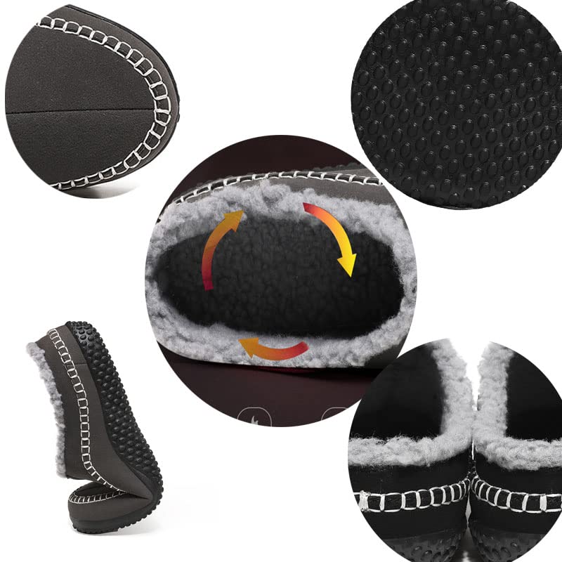 Angryapple Soft Plush Men's Slippers - Warm Non-Slip Moccasins for Indoor/Outdoor Use - Perfect for Home, Hiking & Casual Wear