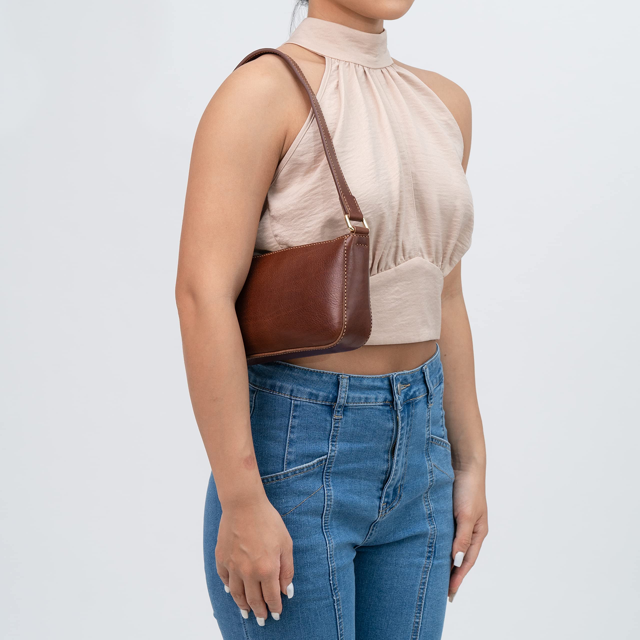 Premium Leather Shoulder Bag - Camilia Crossbody Bag in Dark Brown for Women | Stylish & Durable Handbag for Work, Travel & Everyday Use