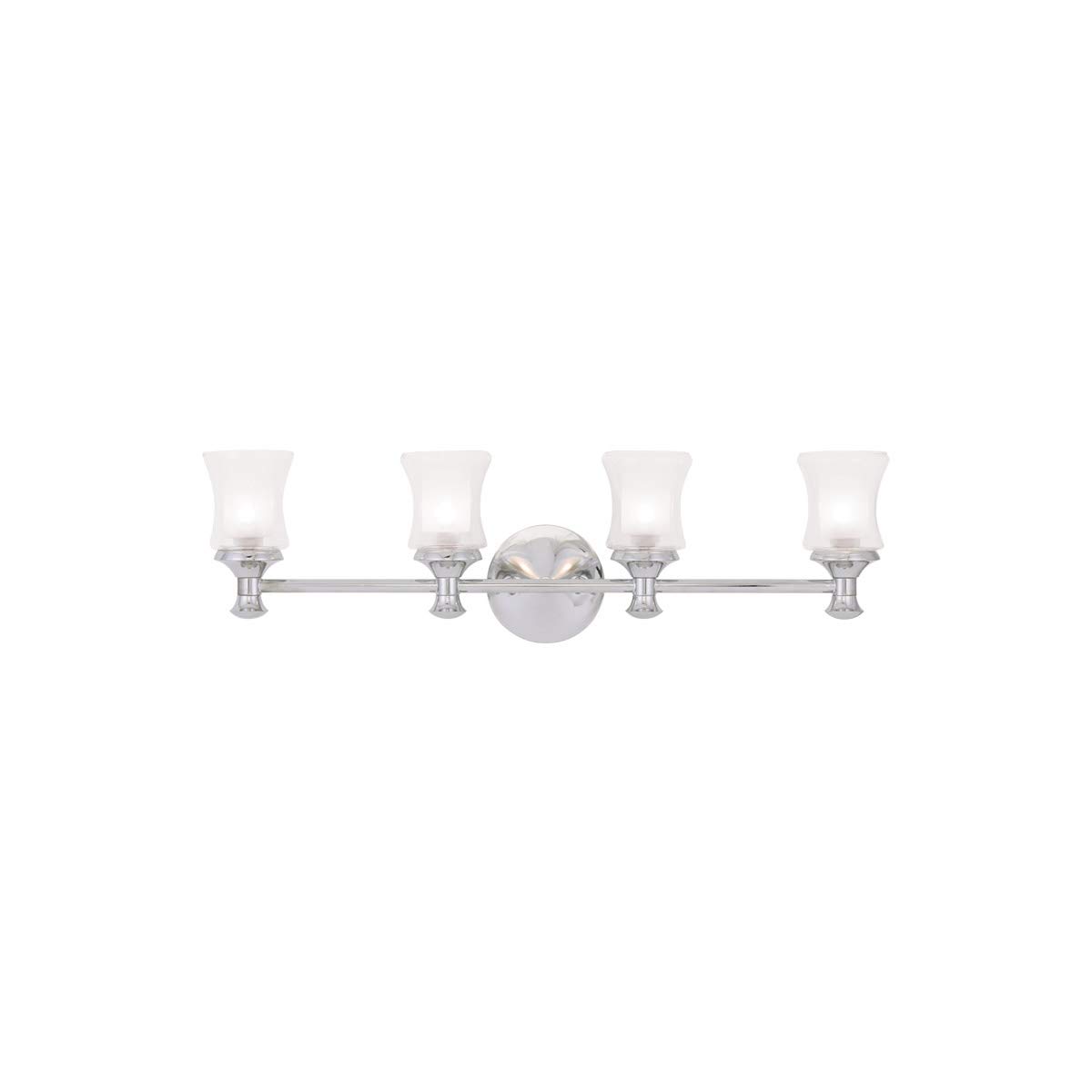 Livex Lighting 1464-05 Randolph 4-Light Chrome Bathroom Vanity Light Fixture - Perfect for Modern Bathrooms, Powder Rooms & Spa-Like Retreats
