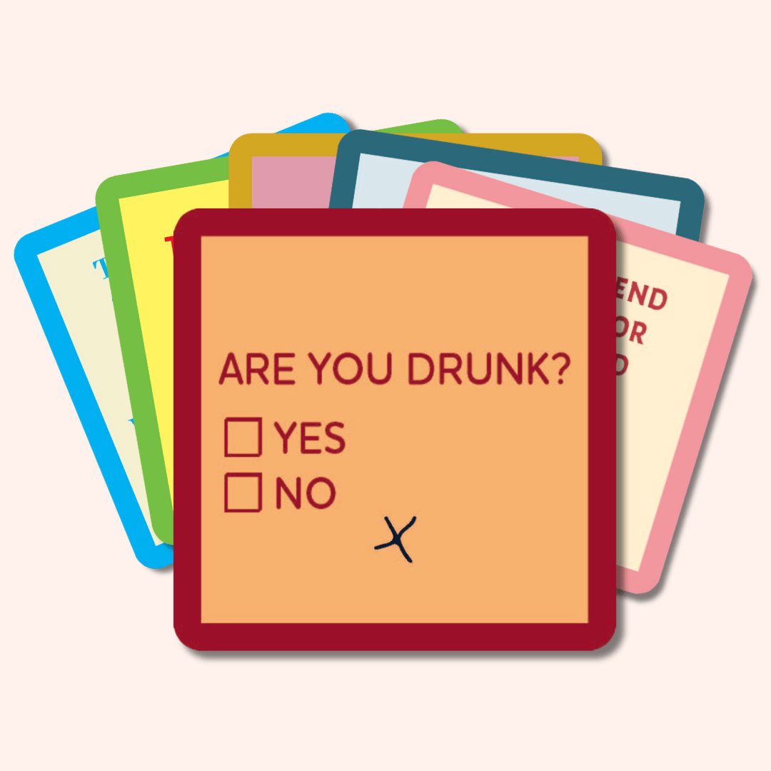 Funny Coaster Set - Are You Drunk? Bar & Party Drink Coasters for Home, Office & Gifts - Prevent Water Rings & Spills