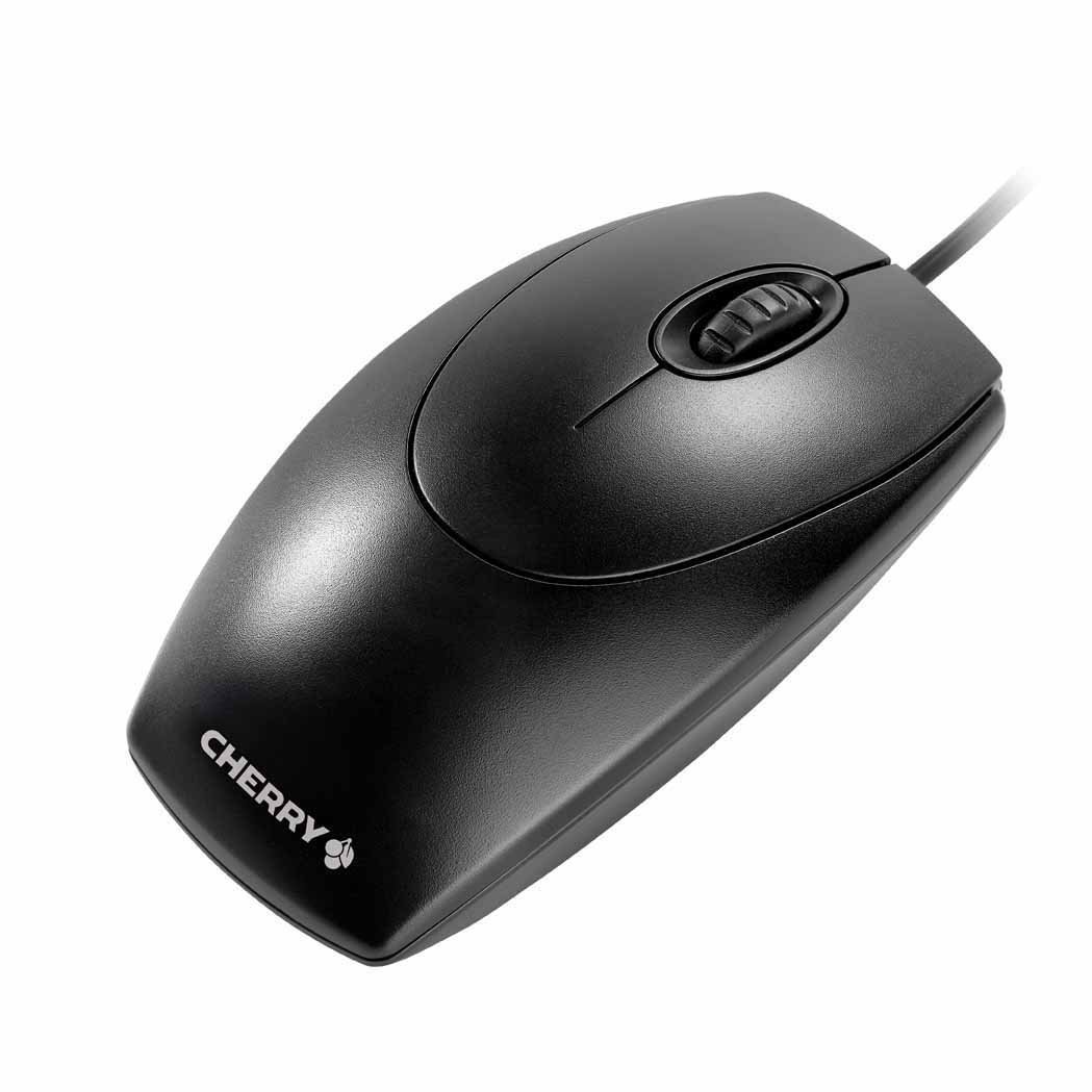 CHERRY USB Wired Computer Mouse - Ergonomic Optical Mouse for PC, Laptop, Mac - Black Gaming Mouse for Office Work, Home Use & Online Classes